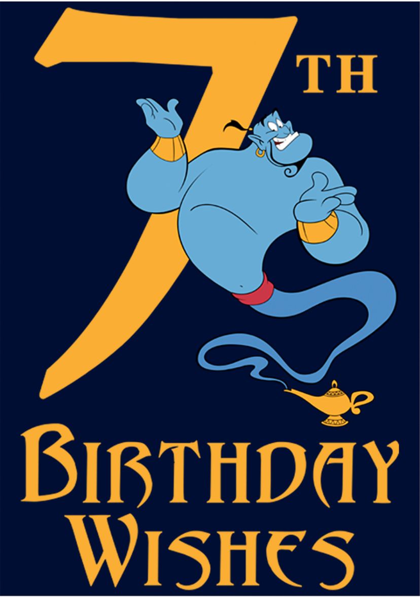 Boys 4-7 Genie 7th Birthday Graphic T-Shirt