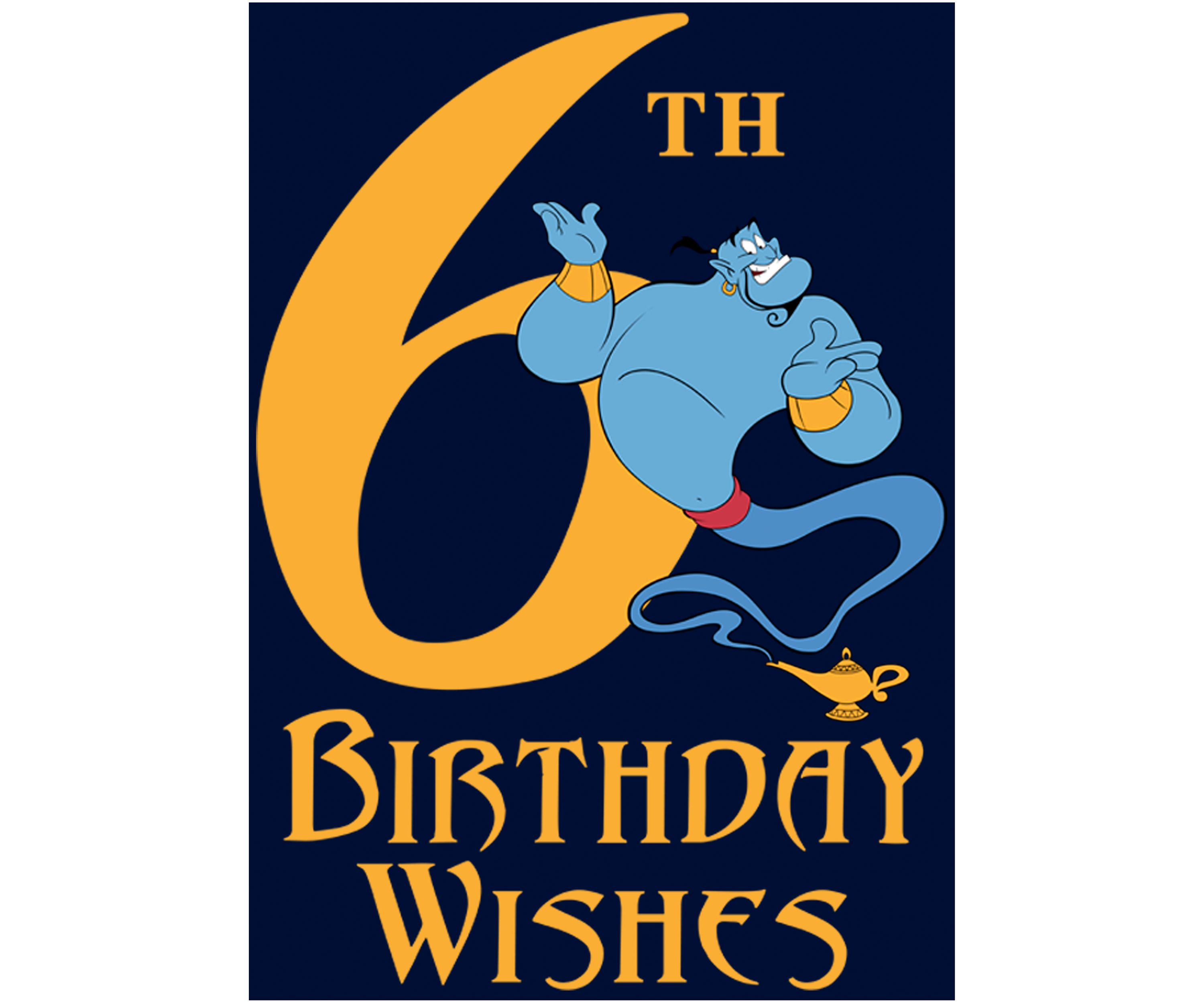 Boys 4-7 Genie 6th Birthday Graphic T-Shirt