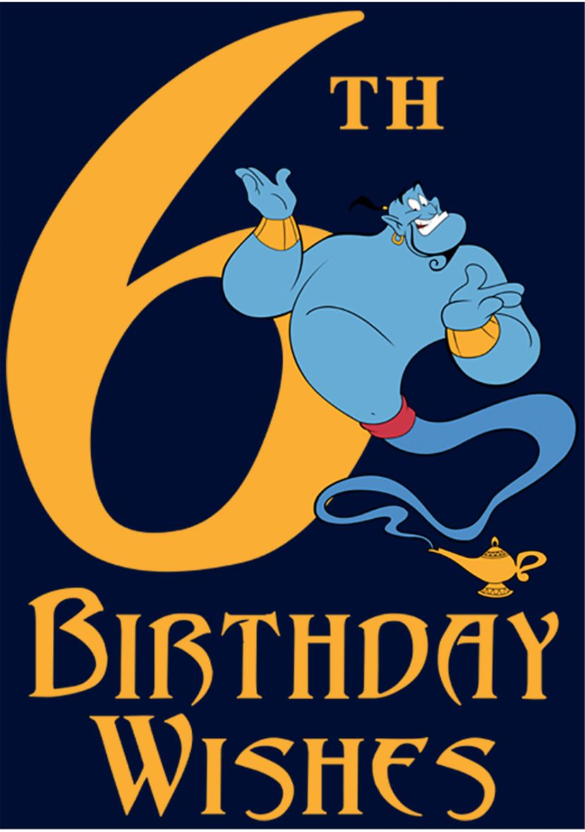 Boys 4-7 Genie 6th Birthday Graphic T-Shirt