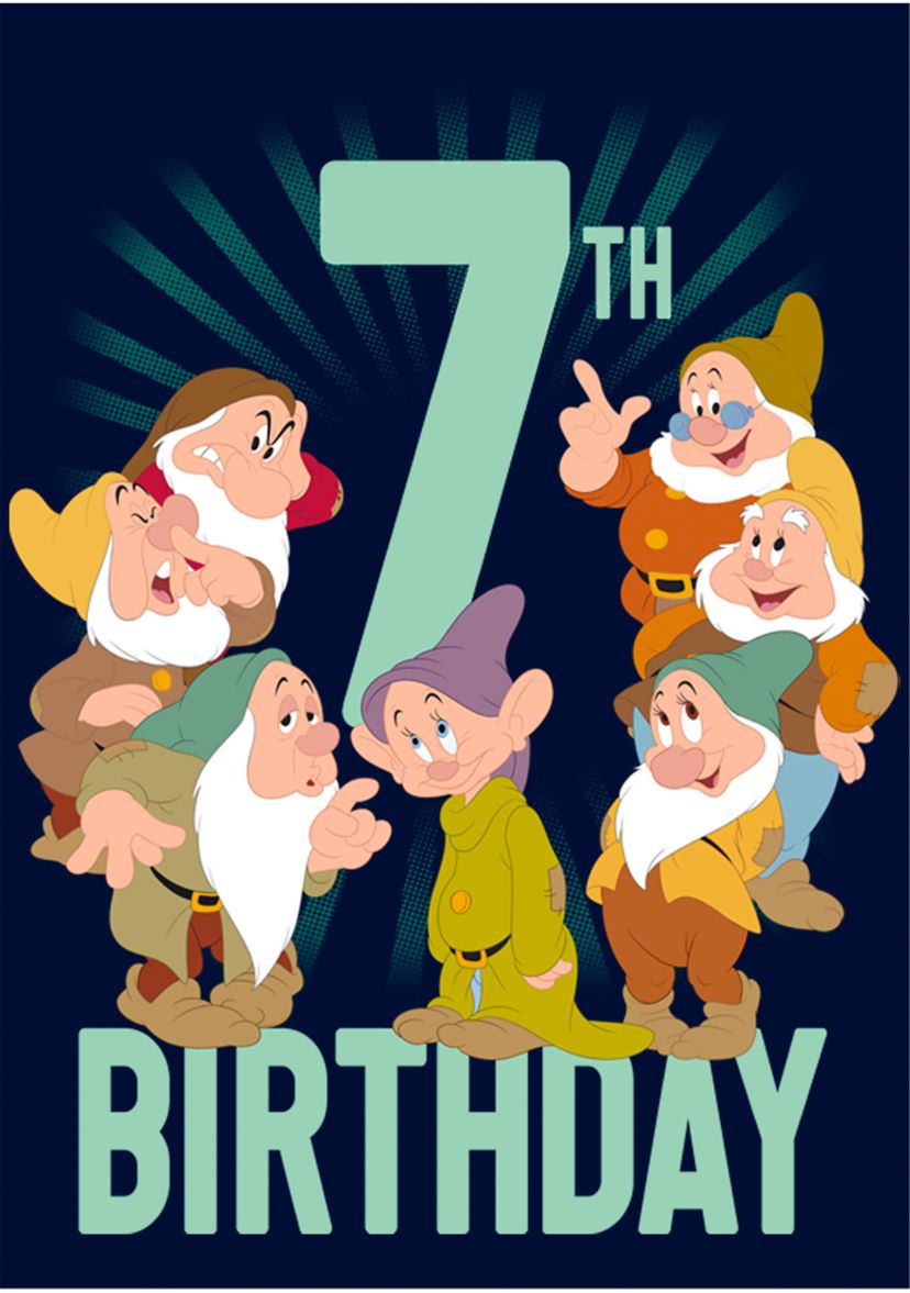 Boys 4-7 Dwarves 7th Birthday Graphic T-Shirt