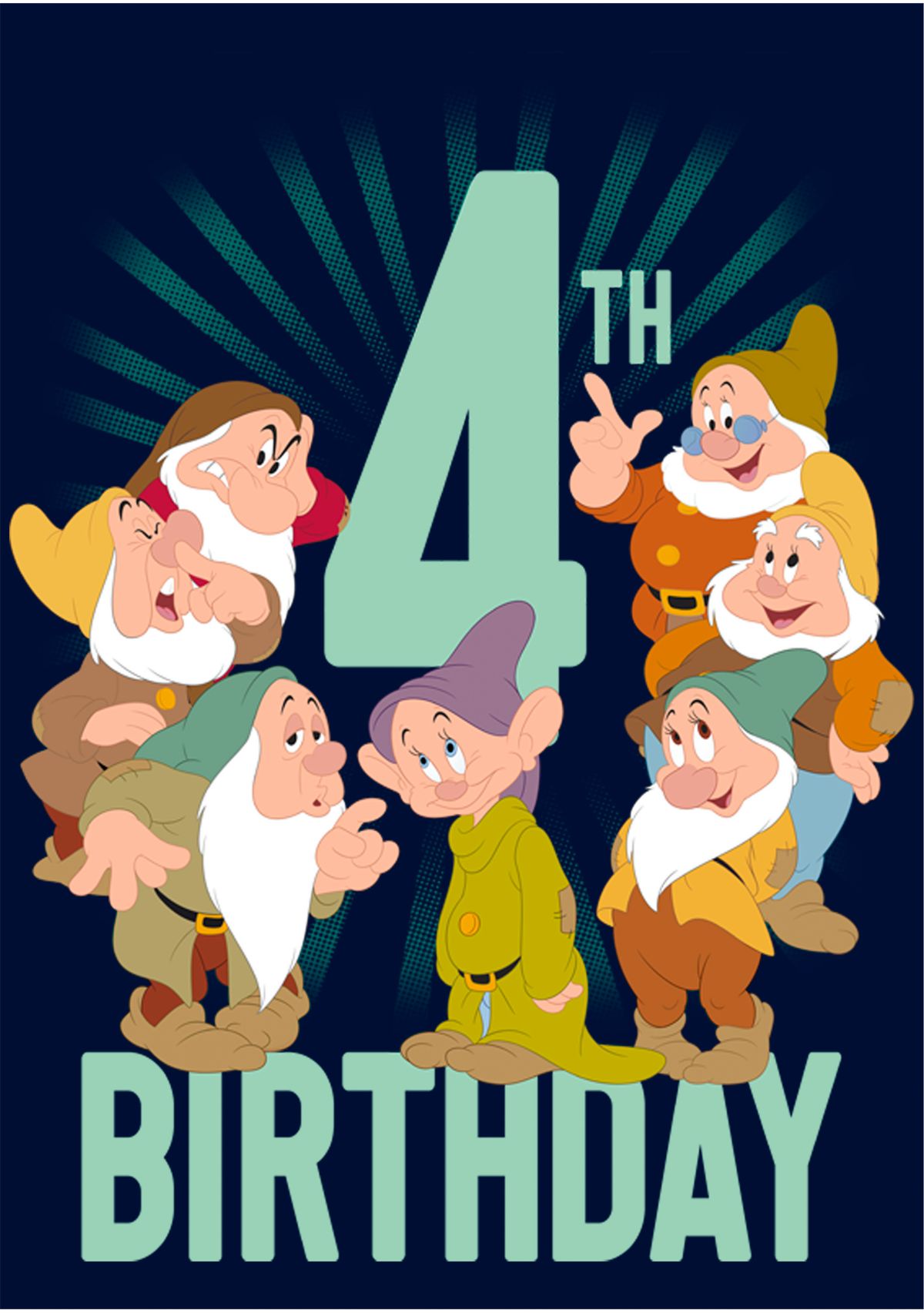 Boys 4-7 Dwarves 4th Birthday Graphic T-Shirt