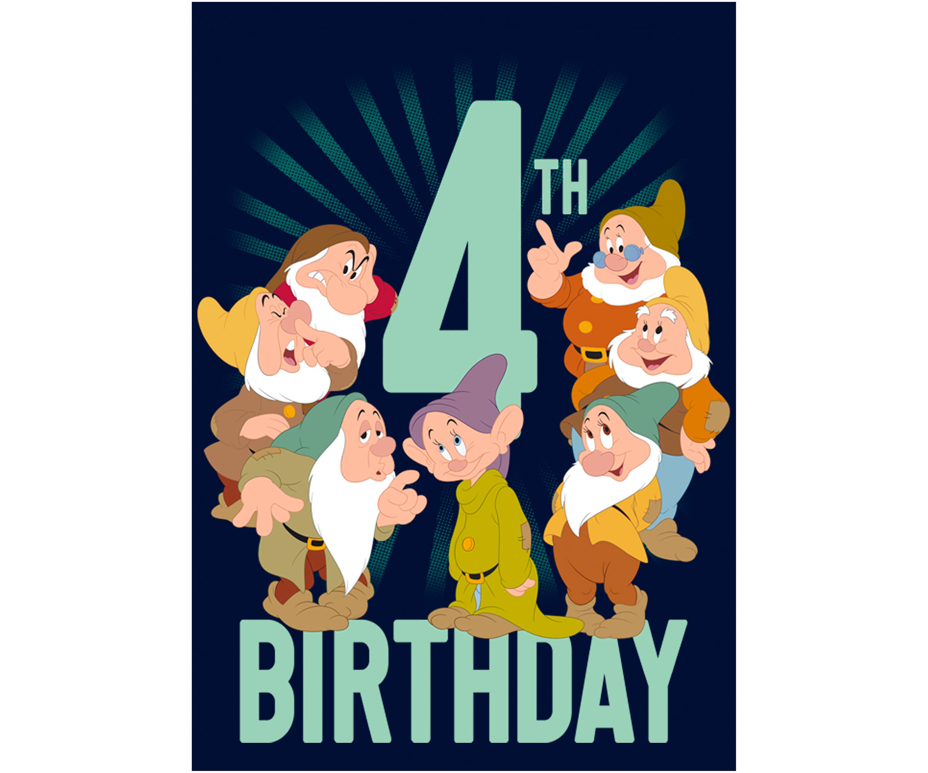 Boys 4-7 Dwarves 4th Birthday Graphic T-Shirt