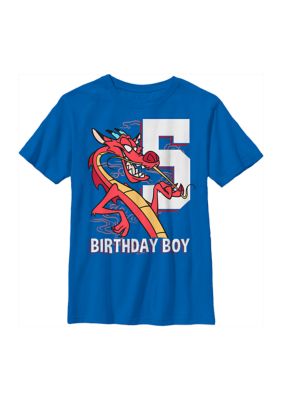 Disney Princess Boys 4-7 Mushu 5th Birthday Graphic T-Shirt, X-Large