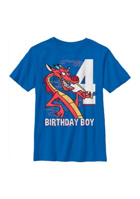 Disney Princess Boys 4-7 Mushu 4th Birthday Graphic T-Shirt, Small