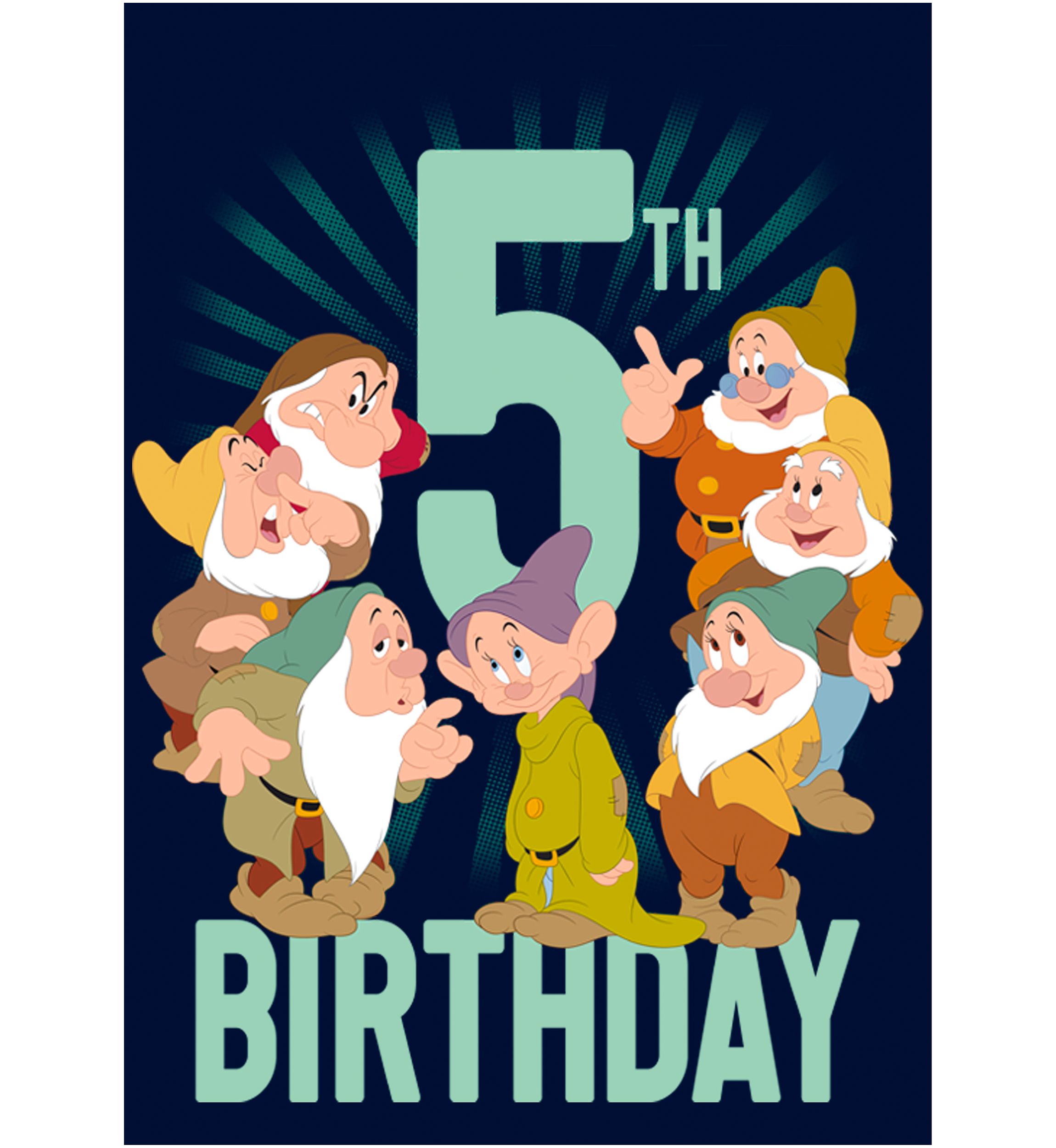 Boys 4-7 Dwarves 5th Birthday Graphic T-Shirt