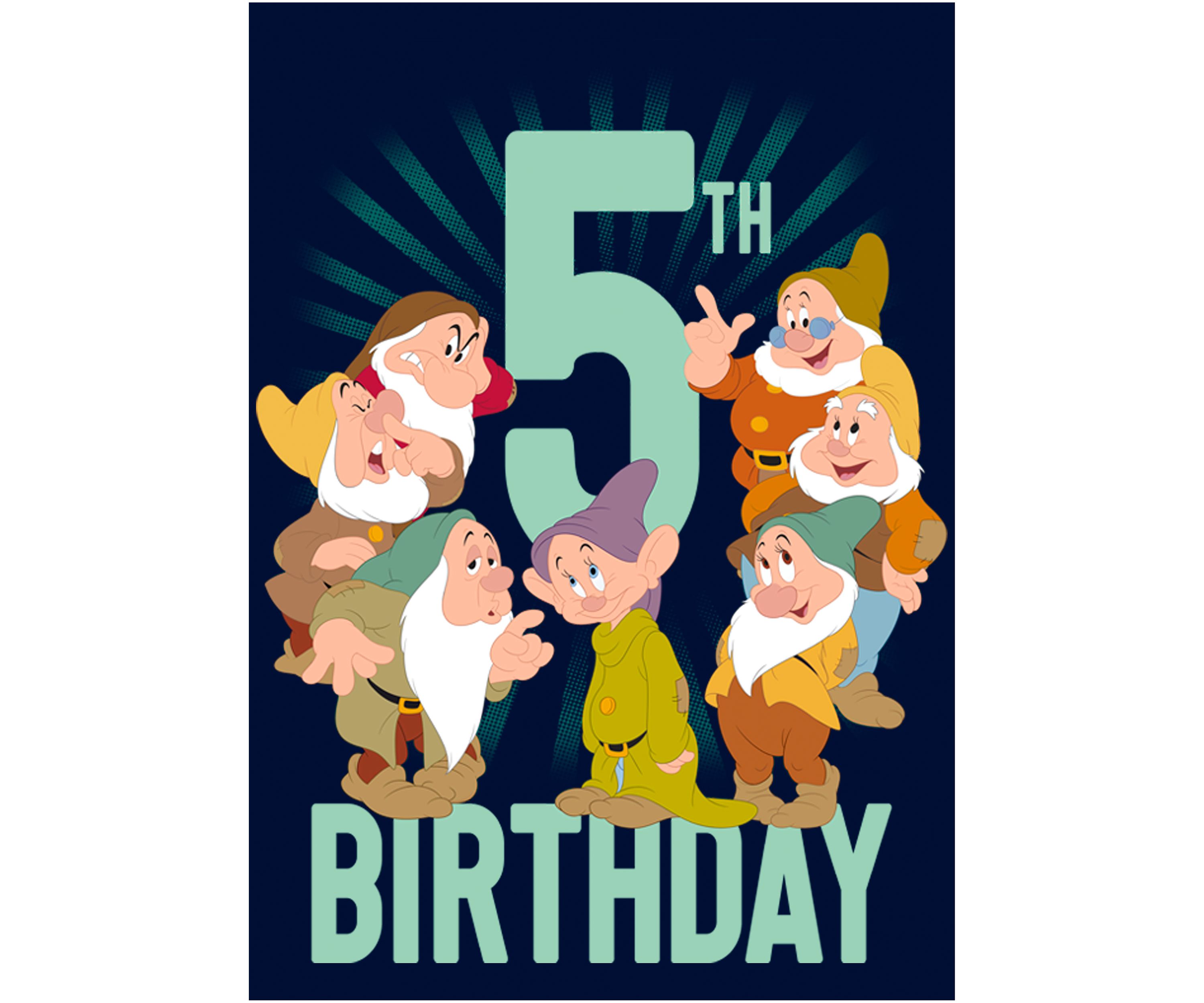 Boys 4-7 Dwarves 5th Birthday Graphic T-Shirt