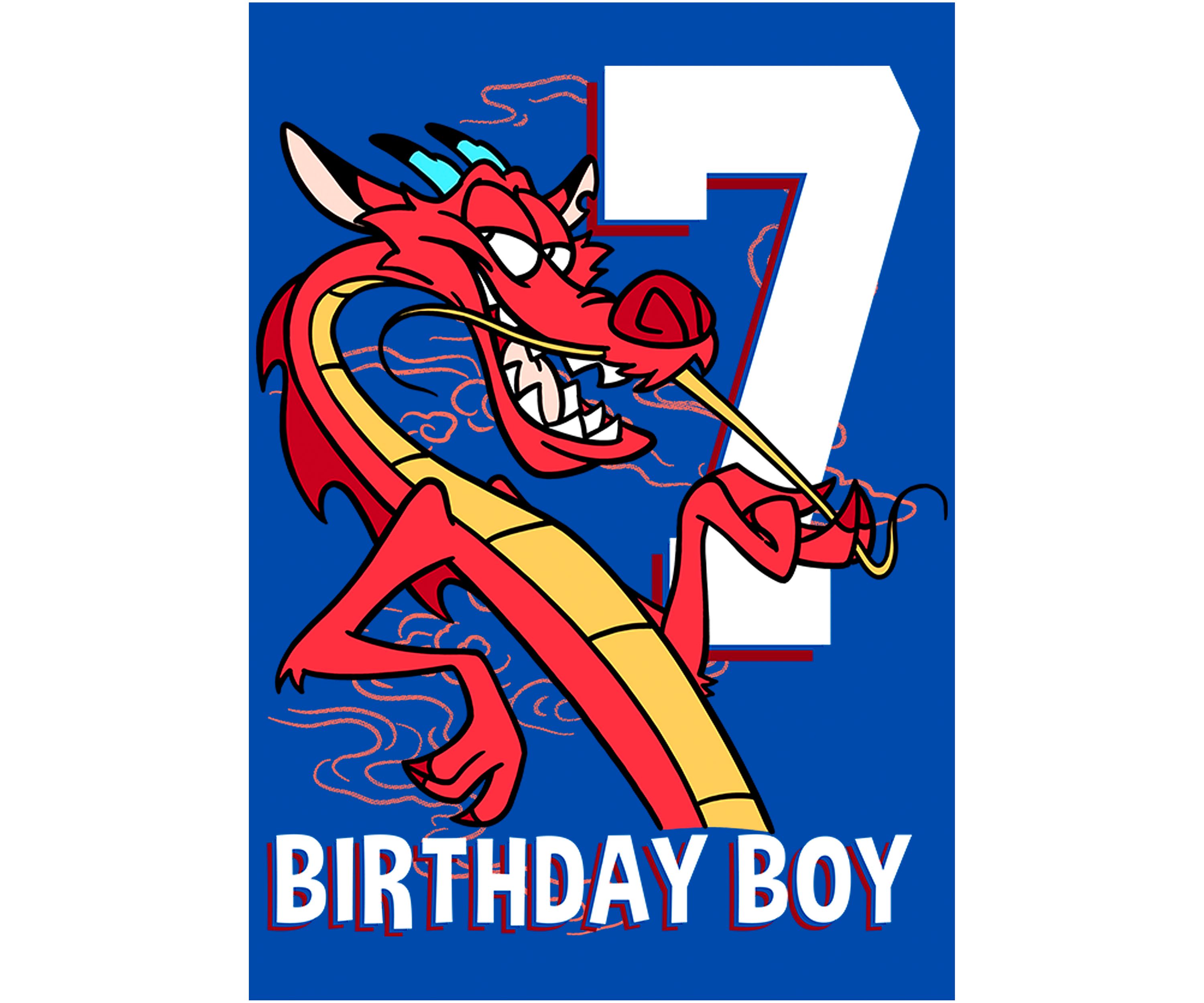 Boys 4-7 Mushu 7th Birthday Graphic T-Shirt