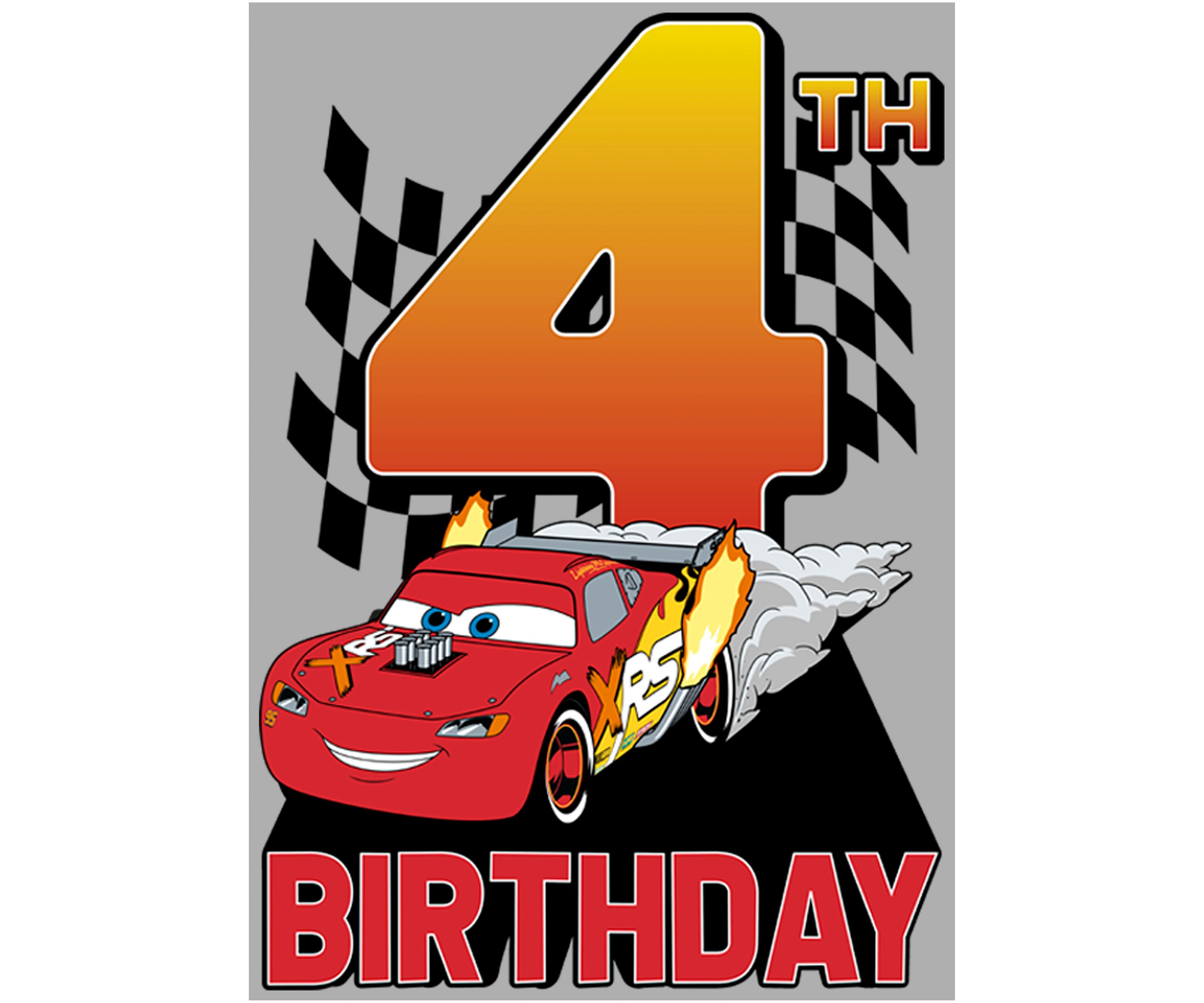 Boys 4-7 Lightning McQueen 4th Birthday Graphic T-Shirt
