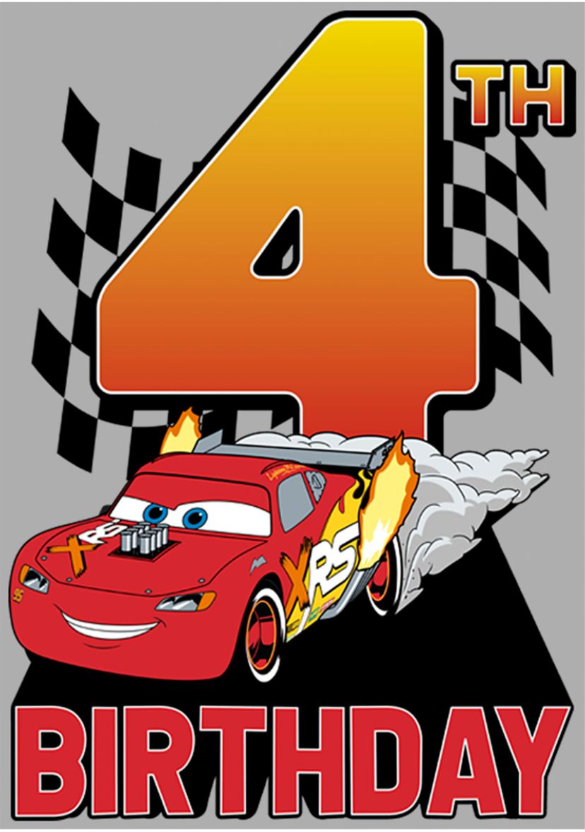 Boys 4-7 Lightning McQueen 4th Birthday Graphic T-Shirt