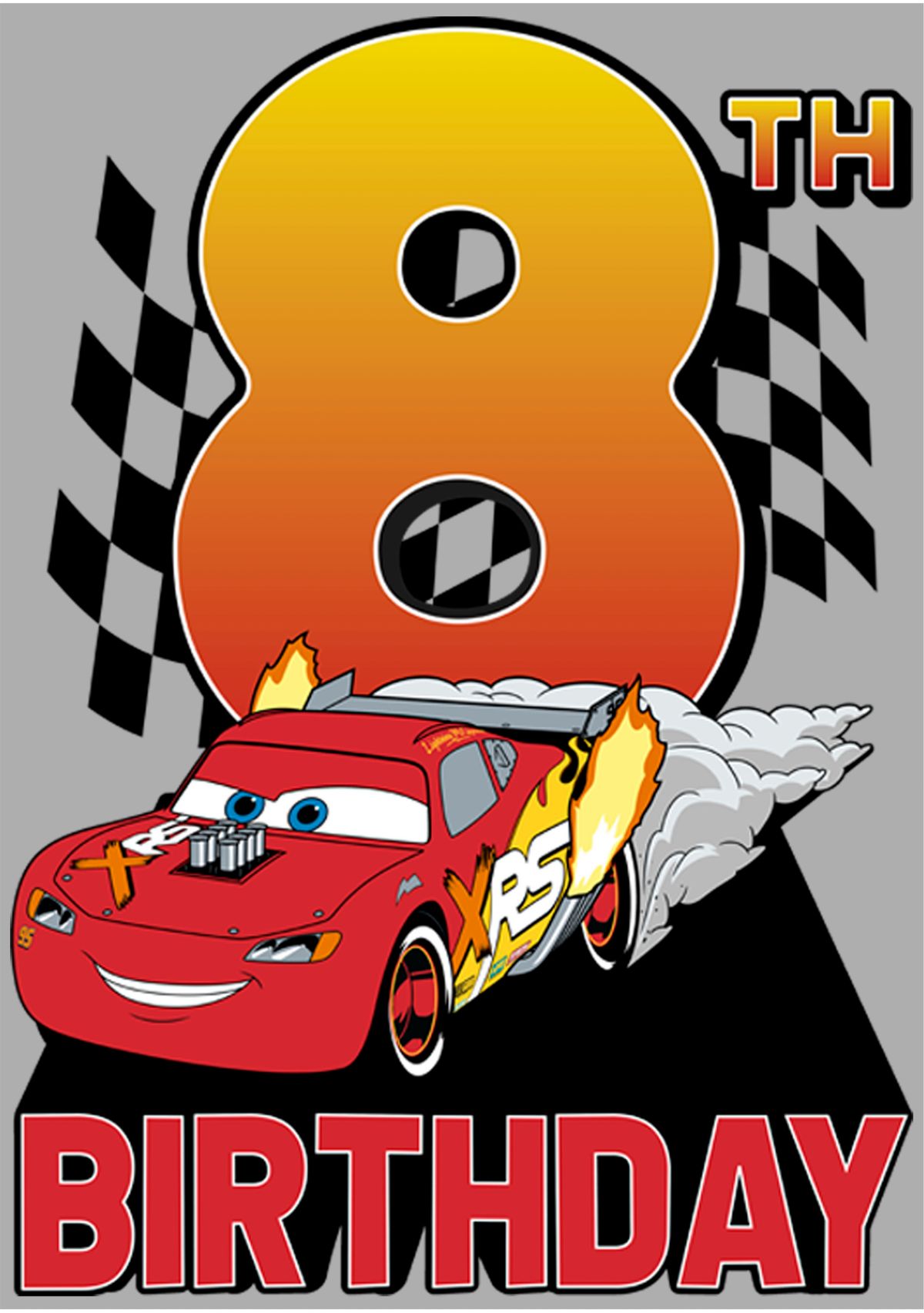 Boys 4-7 Lightning McQueen 8th Birthday Graphic T-Shirt