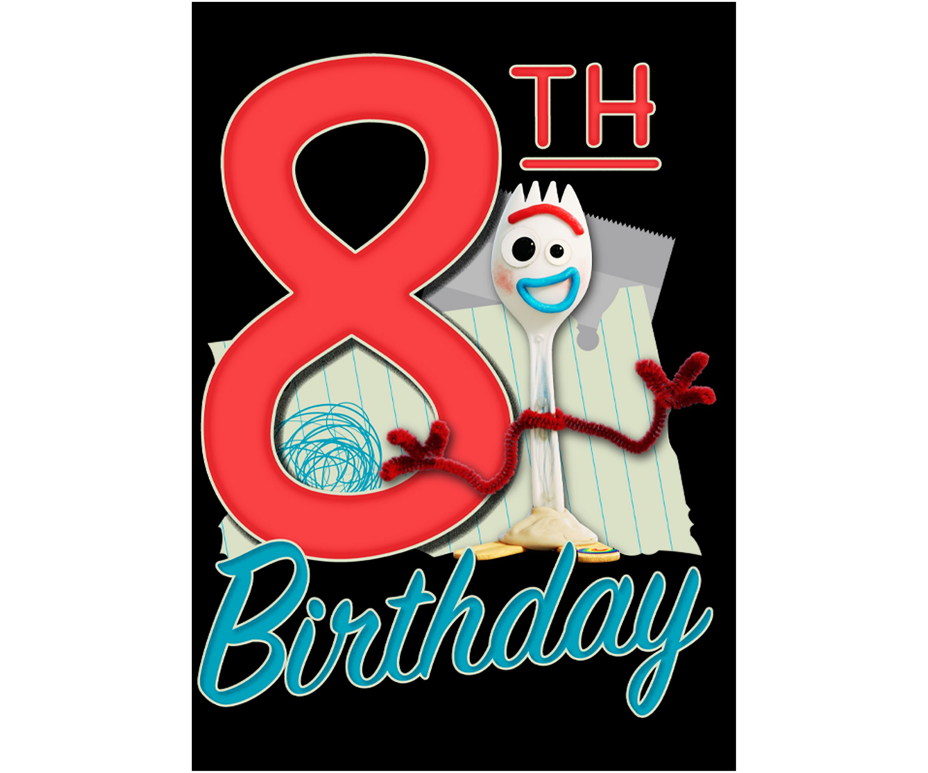 Boys 4-7 Forky 8th Birthday Graphic T-Shirt