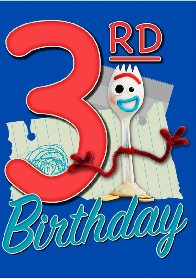 Boys 4-7 Forky 3rd Birthday Graphic T-Shirt