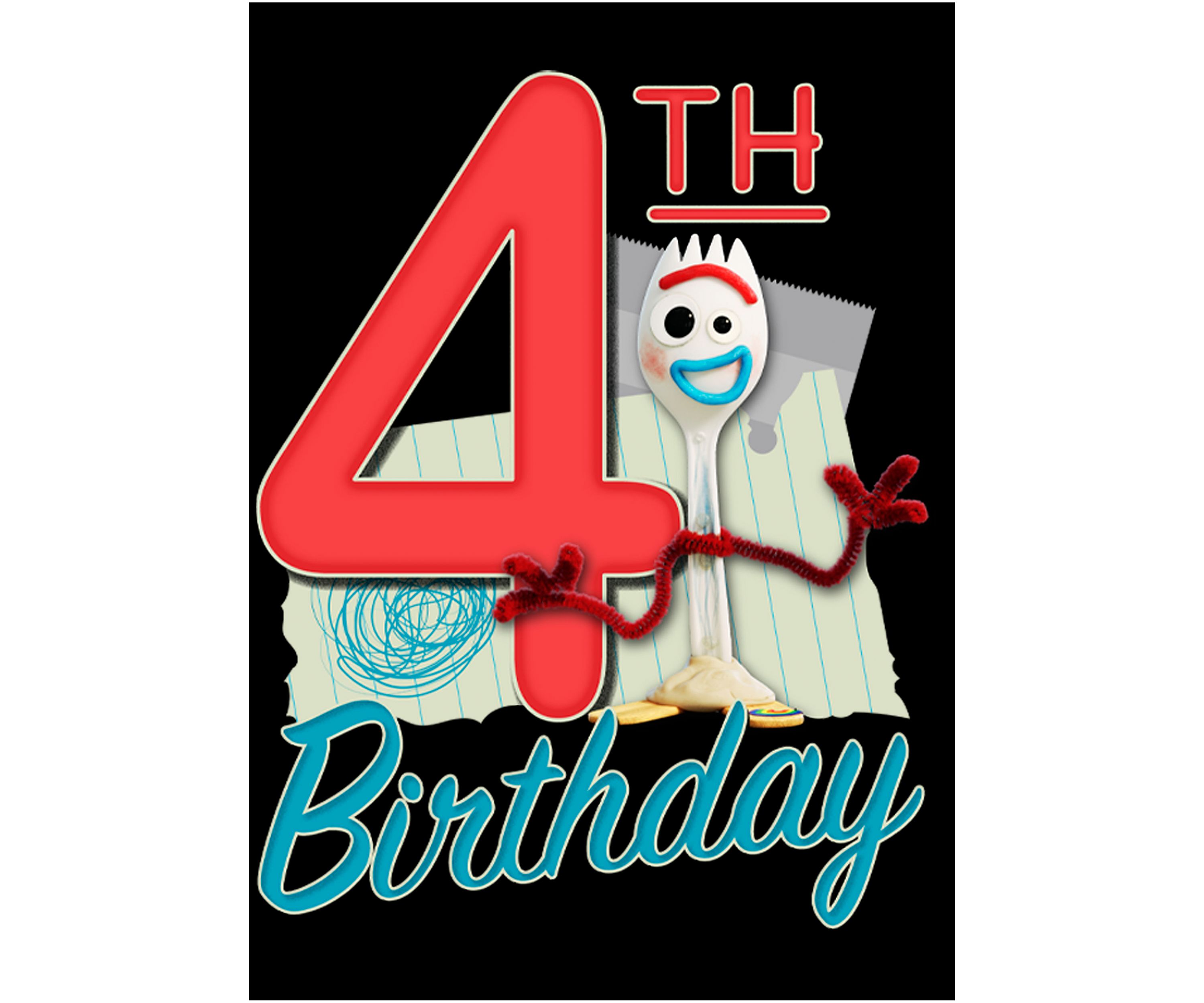 Boys 4-7 Forky 4th Birthday Graphic T-Shirt