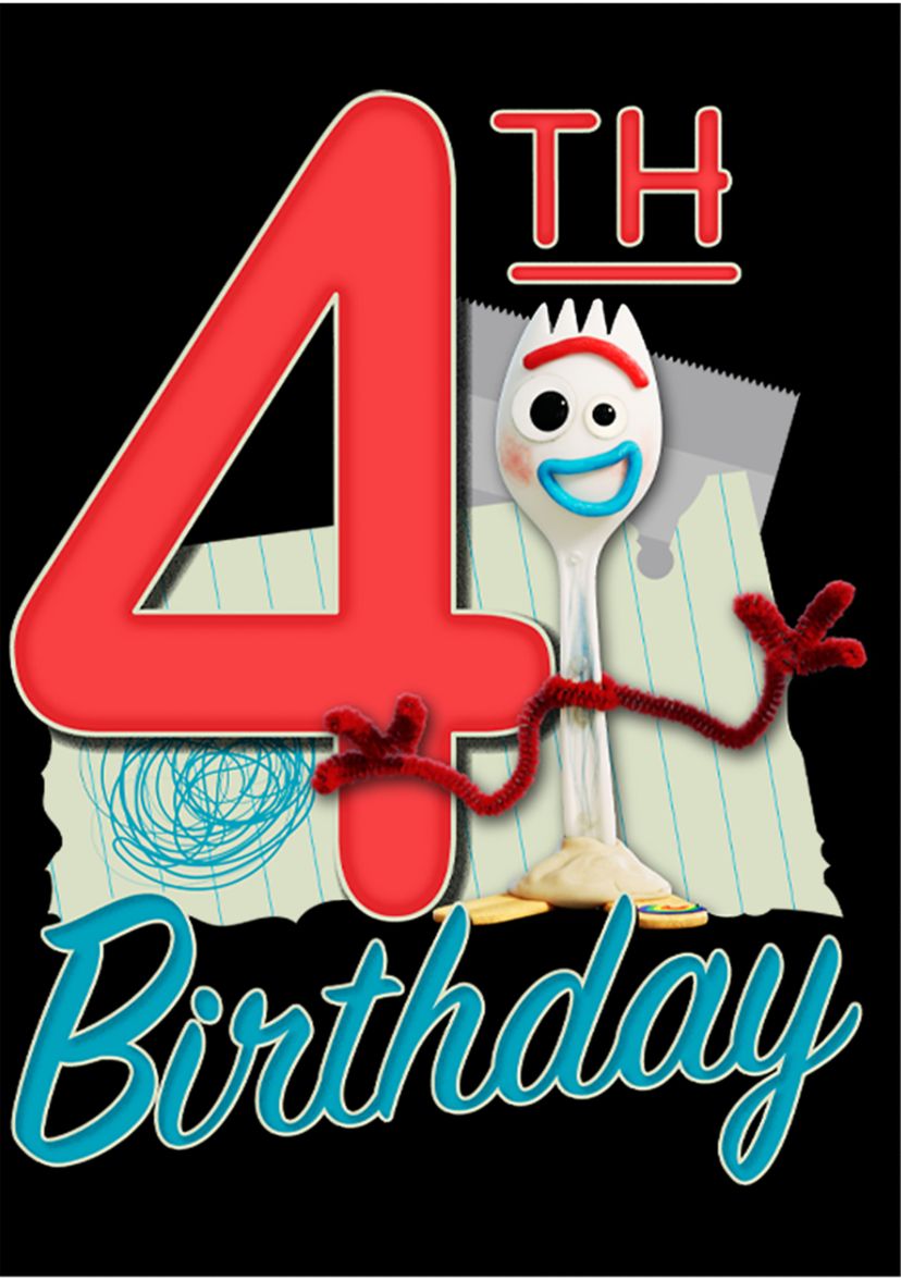 Boys 4-7 Forky 4th Birthday Graphic T-Shirt