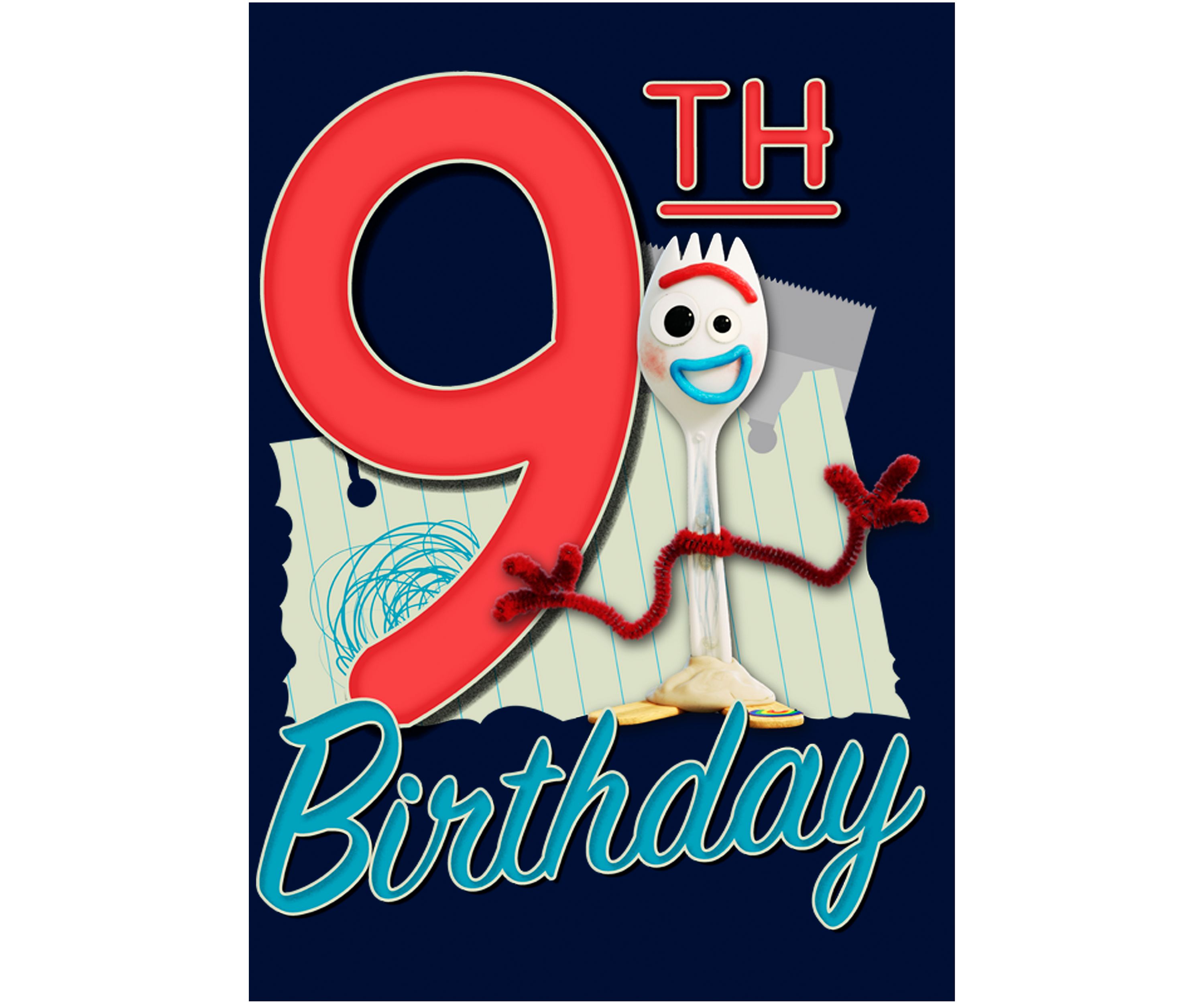 Boys 4-7 Forky 9th Birthday Graphic T-Shirt