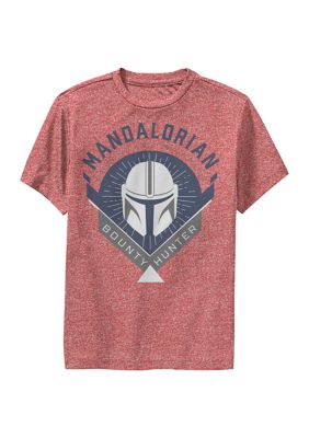 Star Wars Boys 8-20 Mandalorian Crest Officially Licensed T-Shirt, Red, Medium