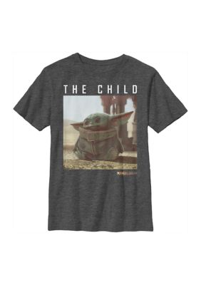 Star Wars Boys 8-20 Green Child Officially Licensed T-Shirt, Grey, Small