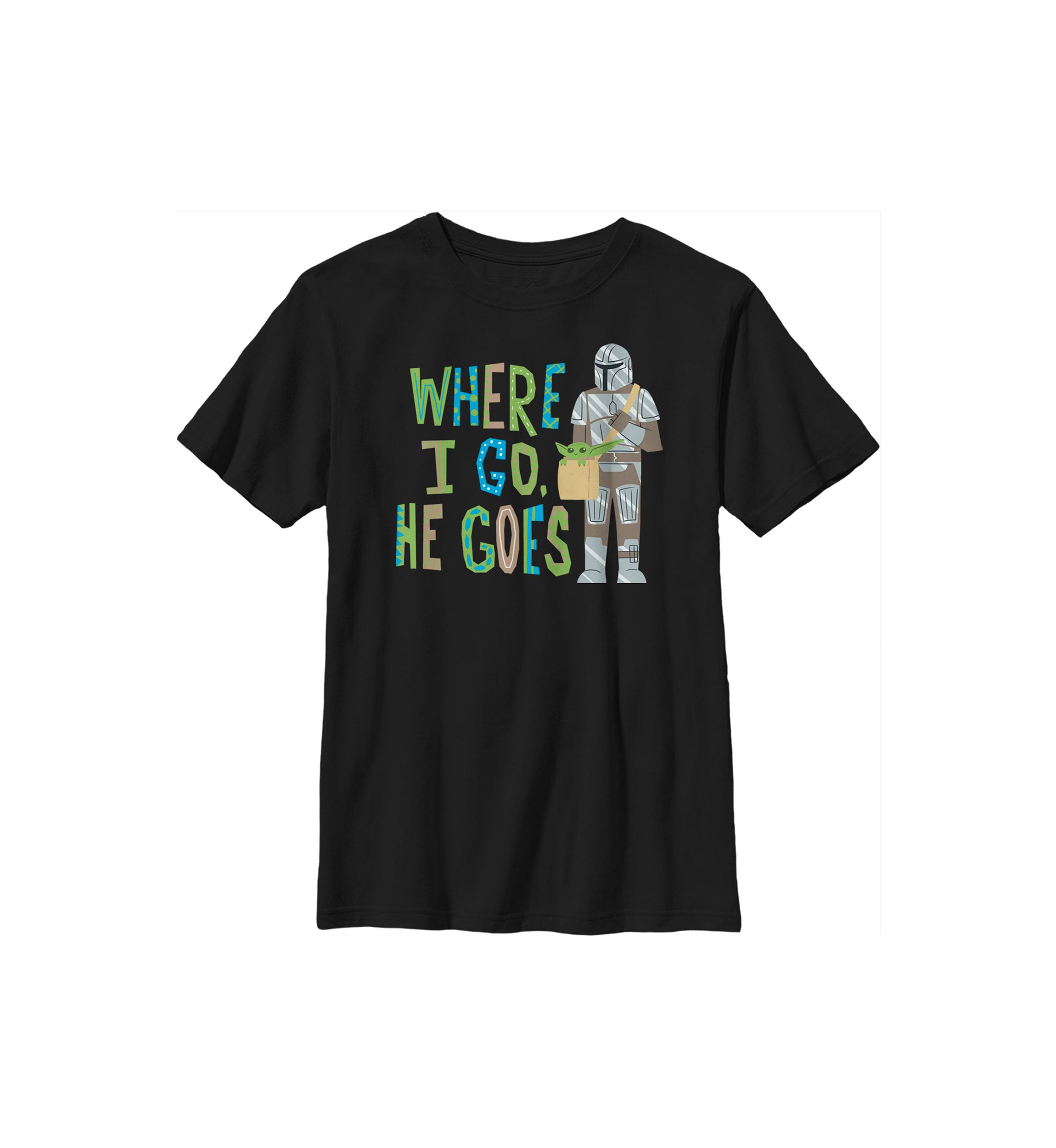 Boys 4-7 Star Wars The Mandalorian Where I Go He Goes Graphic T-Shirt