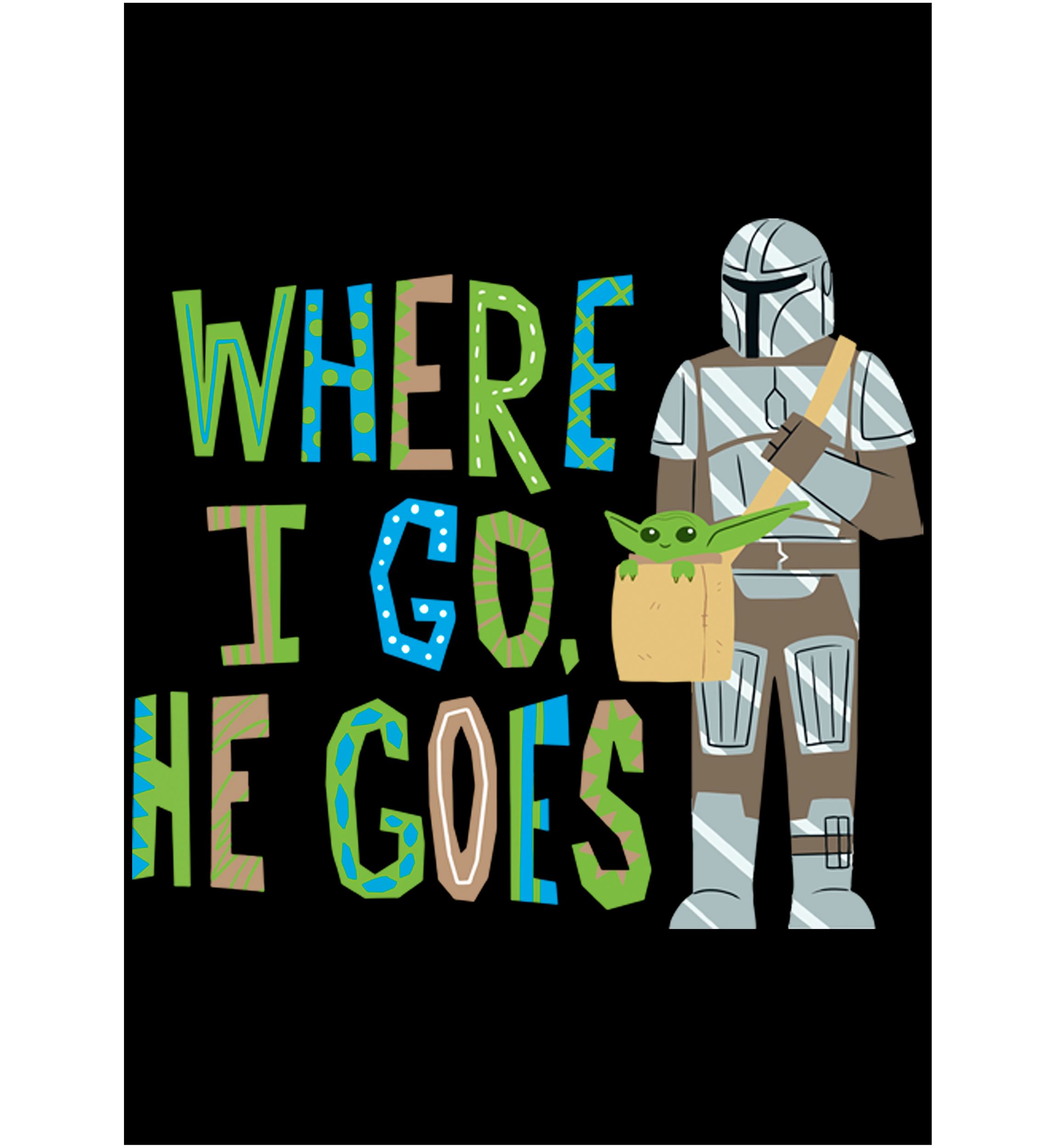 Boys 4-7 Star Wars The Mandalorian Where I Go He Goes Graphic T-Shirt