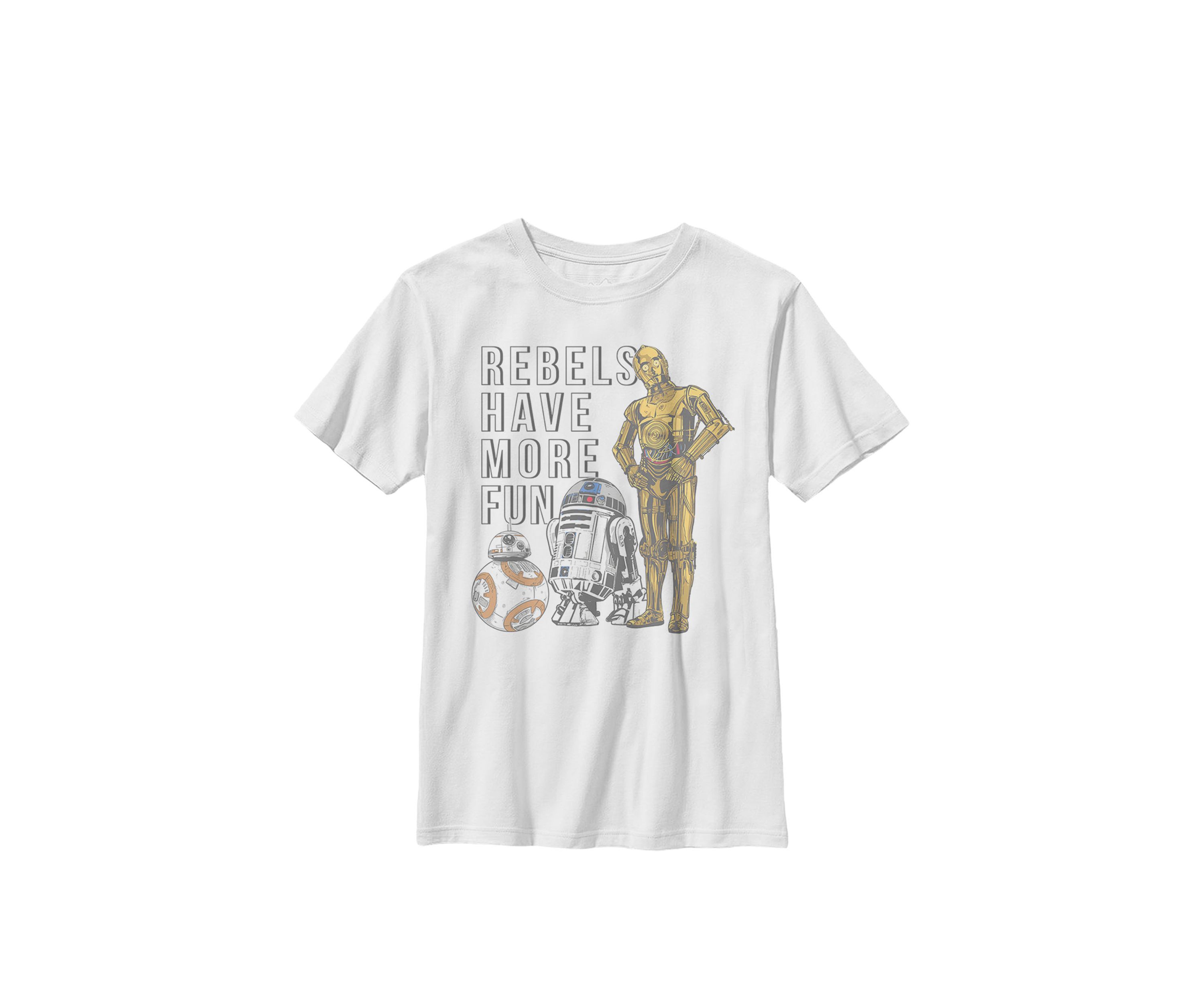 Boys Rebels Have More Fun Text Crew T-Shirt