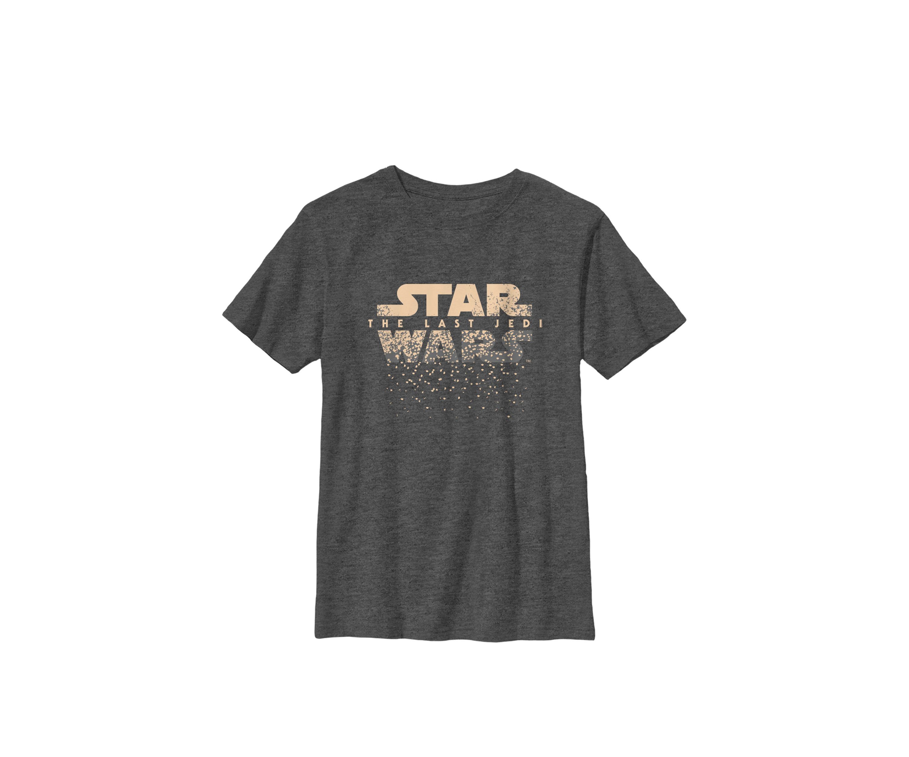 Boys The Last Jedi Stars Falling Classic Movie Logo Crew T-Shirt