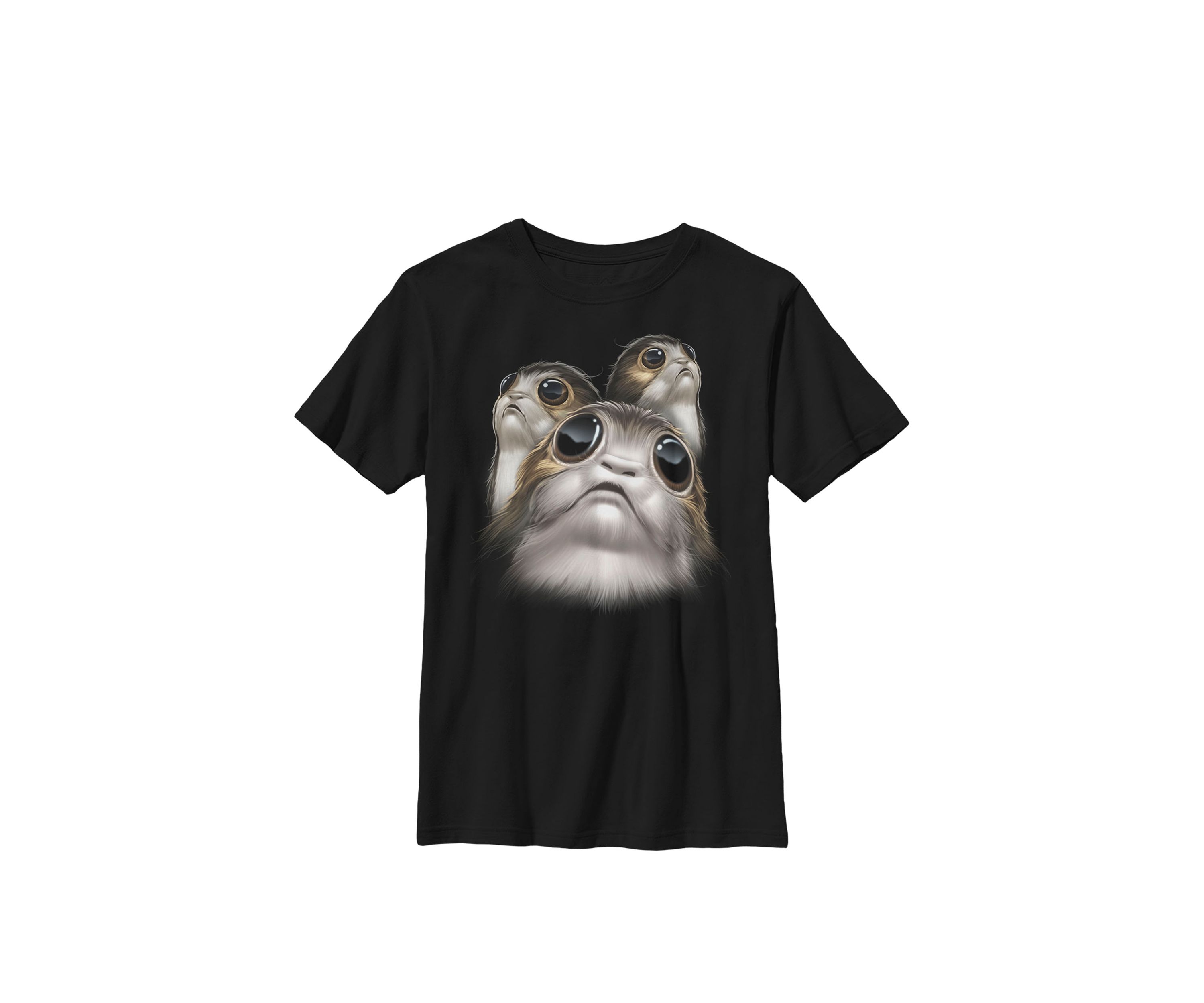 Boys Large Porg Triple Portrait Crew T-Shirt