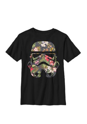 Star Wars Boys 8-20 Tropical Stormtrooper Floral Print Crew T-Shirt