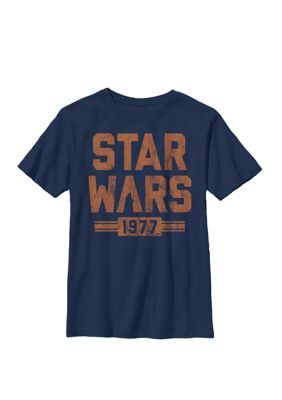 Star Wars Boys 8-20 Retro 1977 Vader Silhouette Vintage Crew T-Shirt