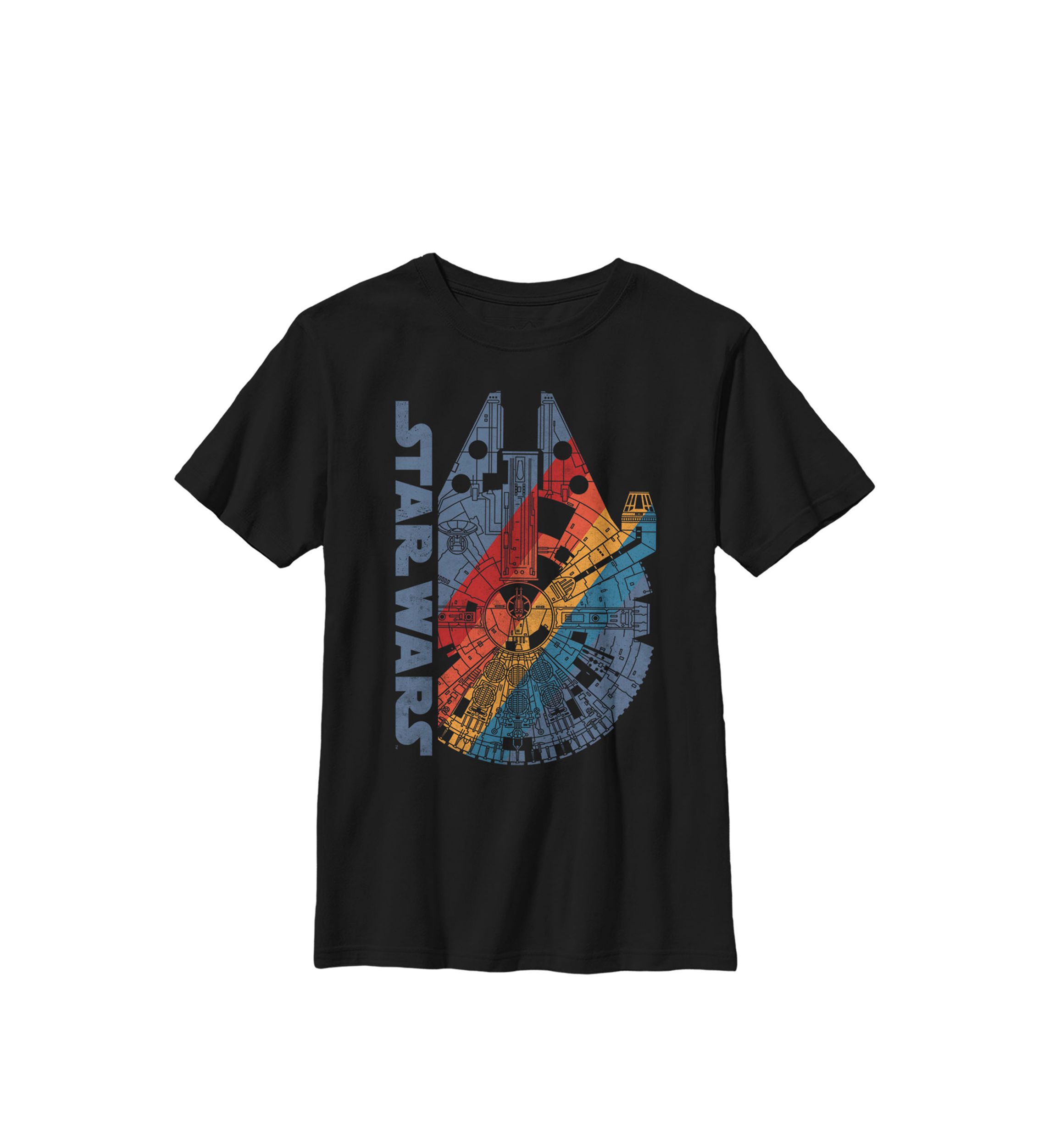 Boys 8-20 Millennium Falcon Wears Retro Stripes Crew T-Shirt
