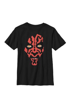 Star Wars Boys 8-20 Darth Maul Large Face Portrait Crew T-Shirt, Black, XSmall