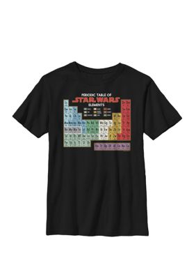 Star Wars Boys 8-20 Periodic Table of Elements Crew Graphic T-Shirt, Black, XSmall