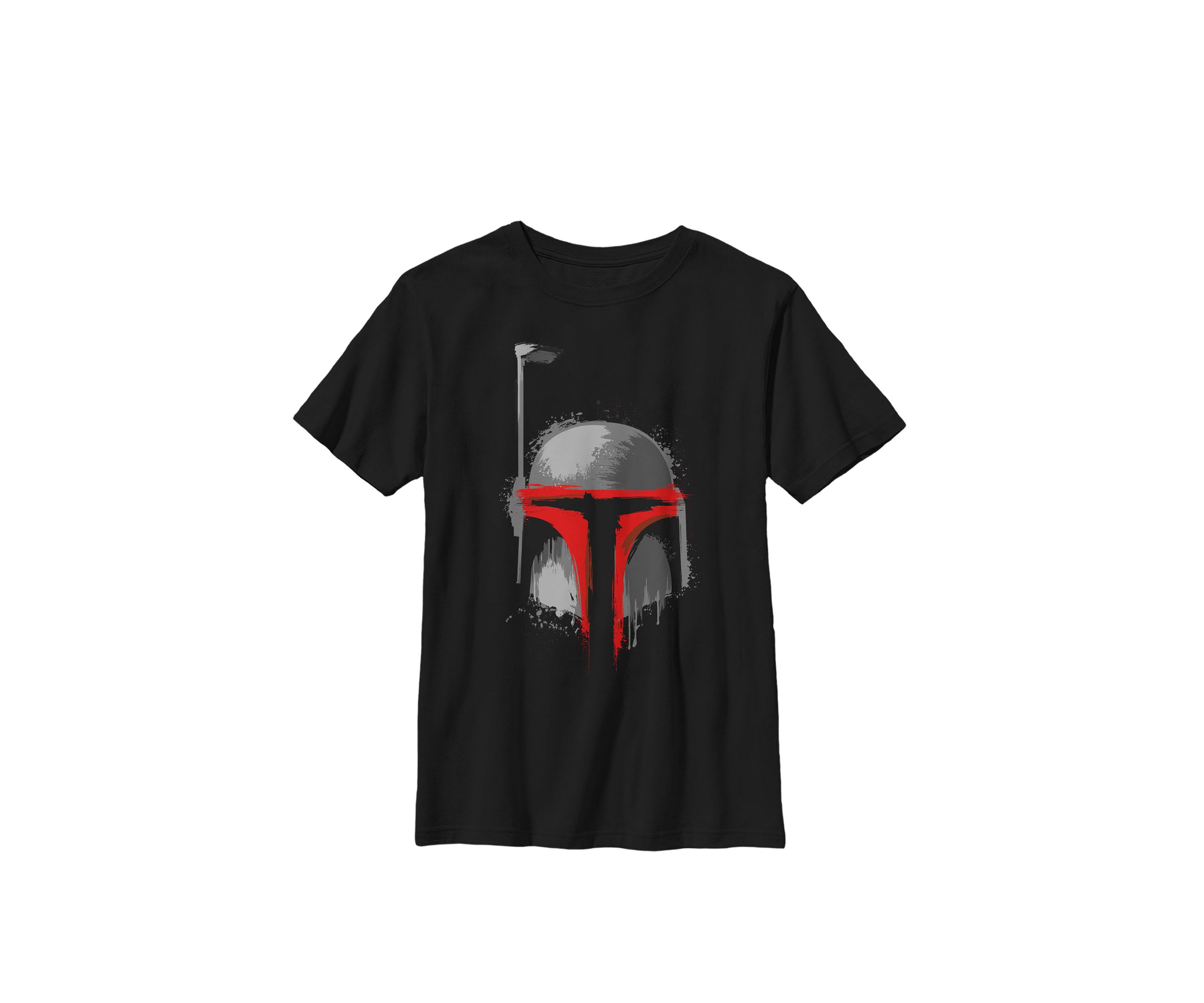 Boys 8-20 Boba Fett Dripping Paint Helmet Crew Graphic T-Shirt