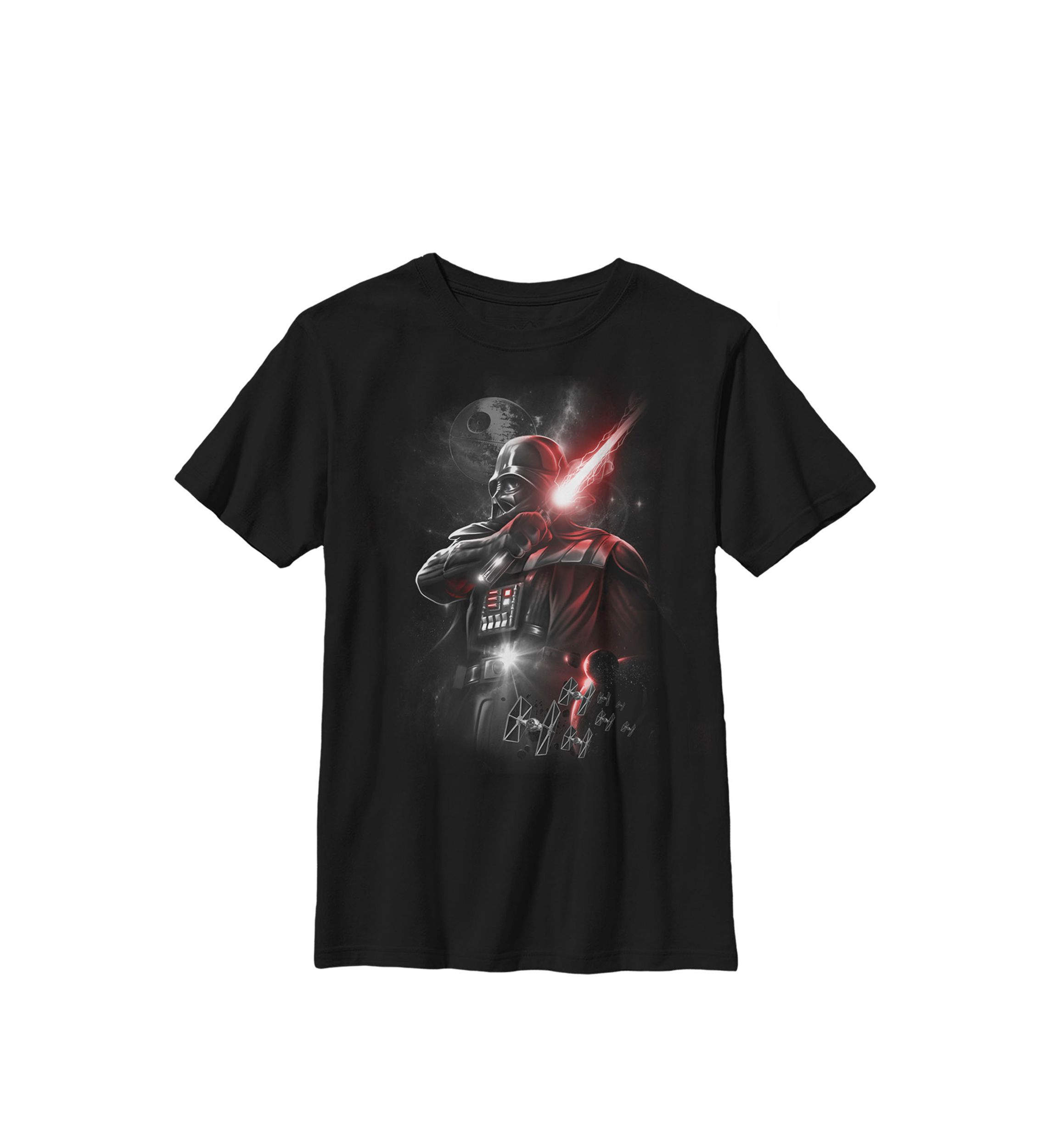 Boys 8-20 Darth Vader Lightsaber Portrait Crew Graphic T-Shirt