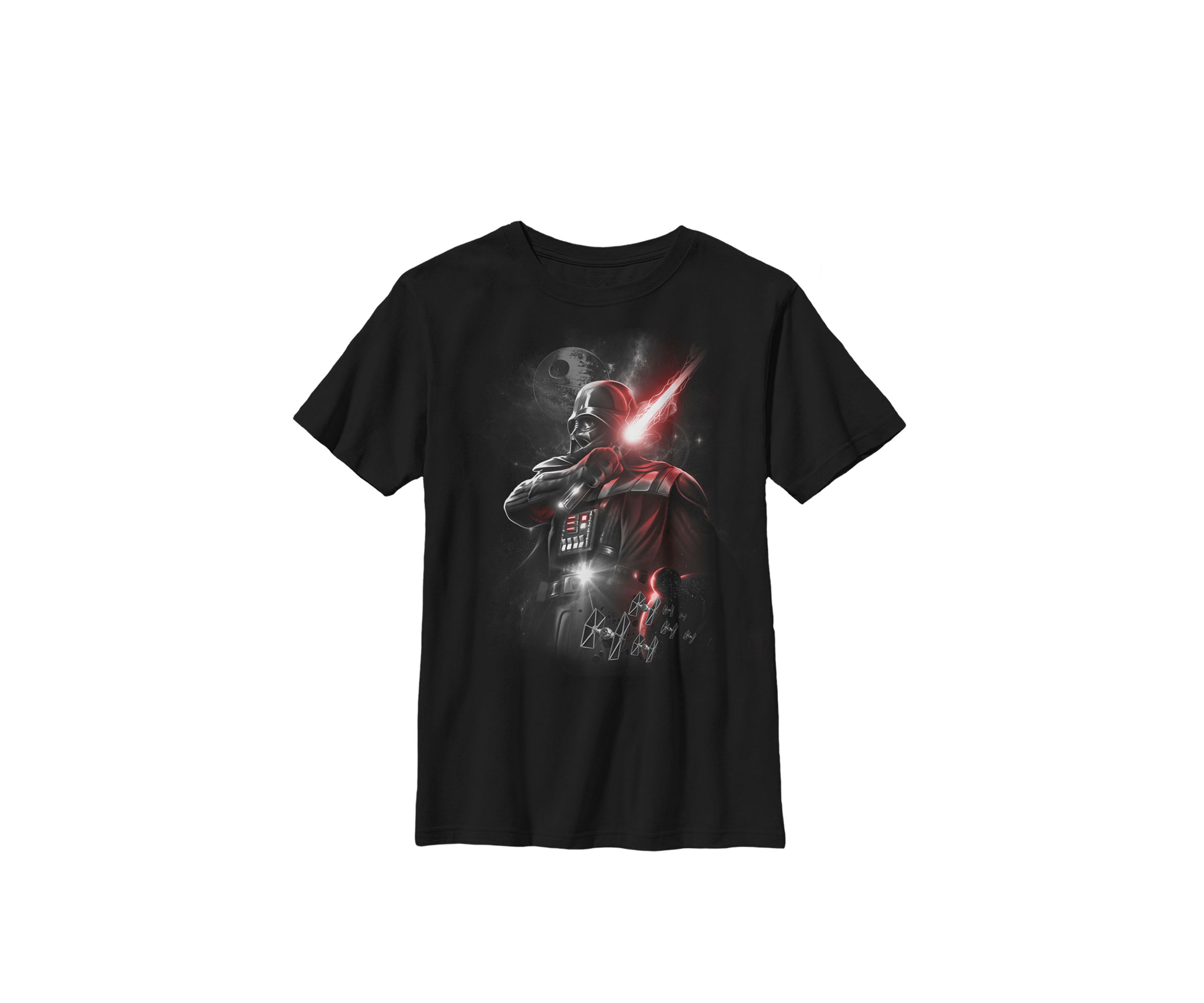 Boys 8-20 Darth Vader Lightsaber Portrait Crew Graphic T-Shirt