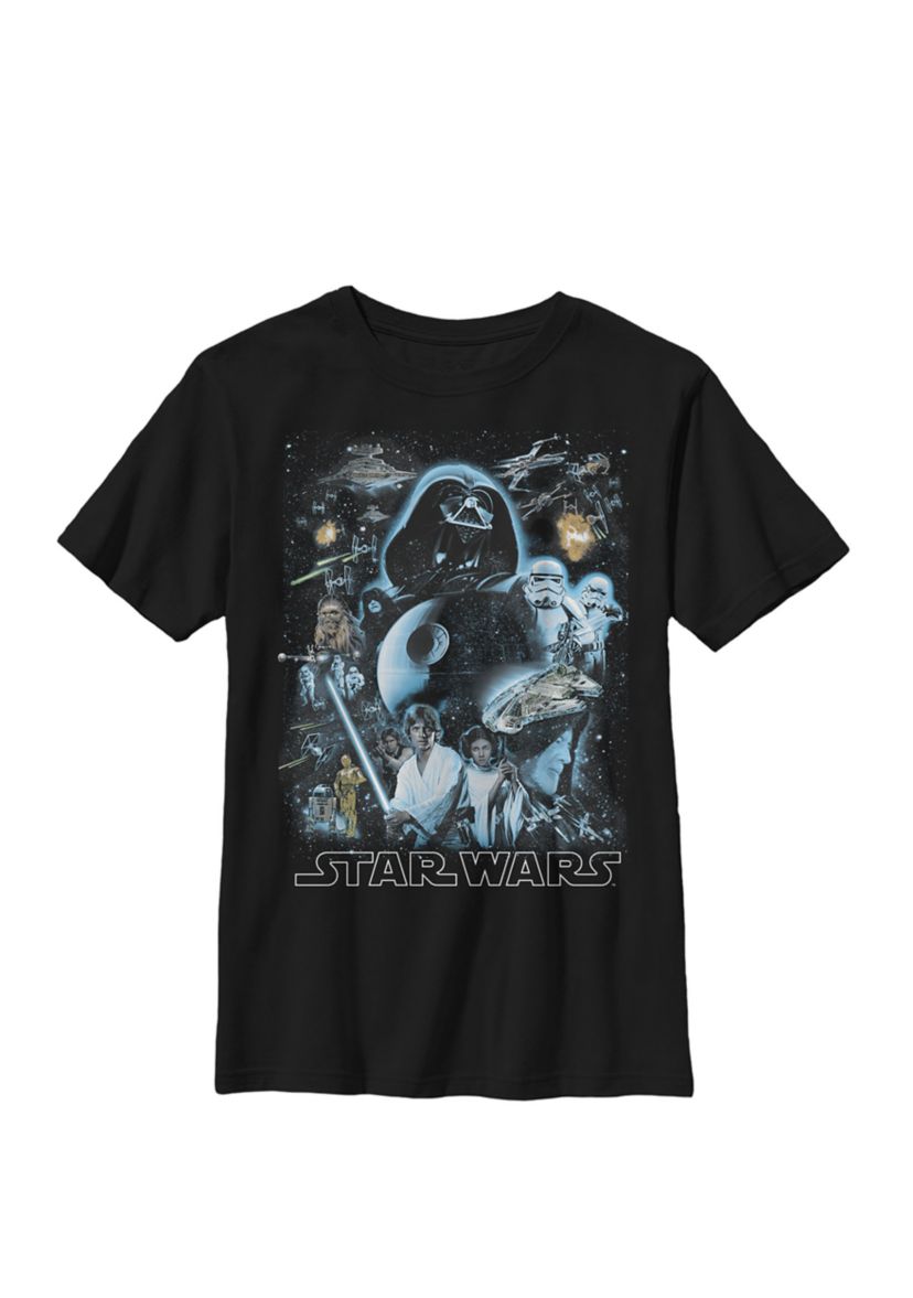 Boys 8-20 Galaxy Of Stars Poster Crew Graphic T-Shirt