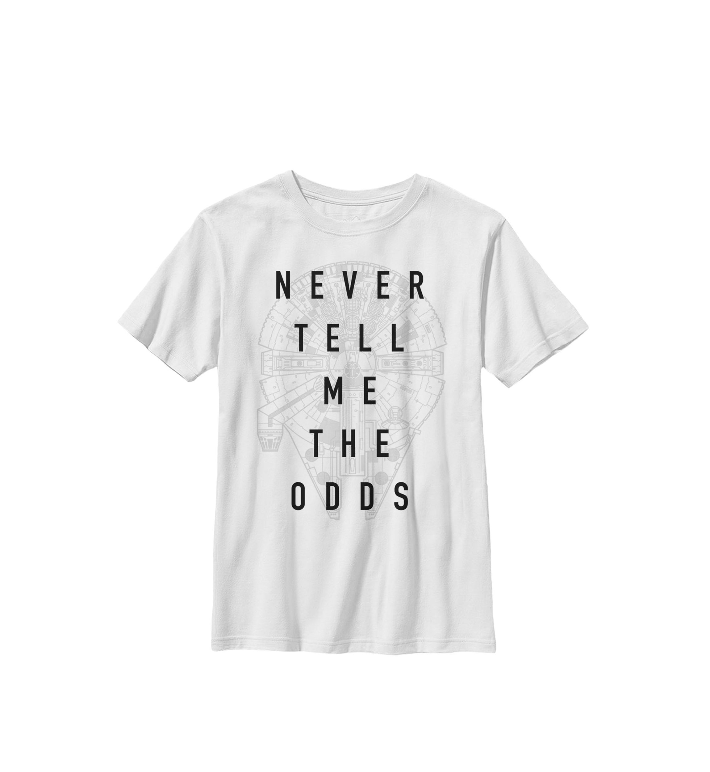 Boys 8-20 Millennium Falcon Never Tell Me The Odds Crew Graphic T-Shirt
