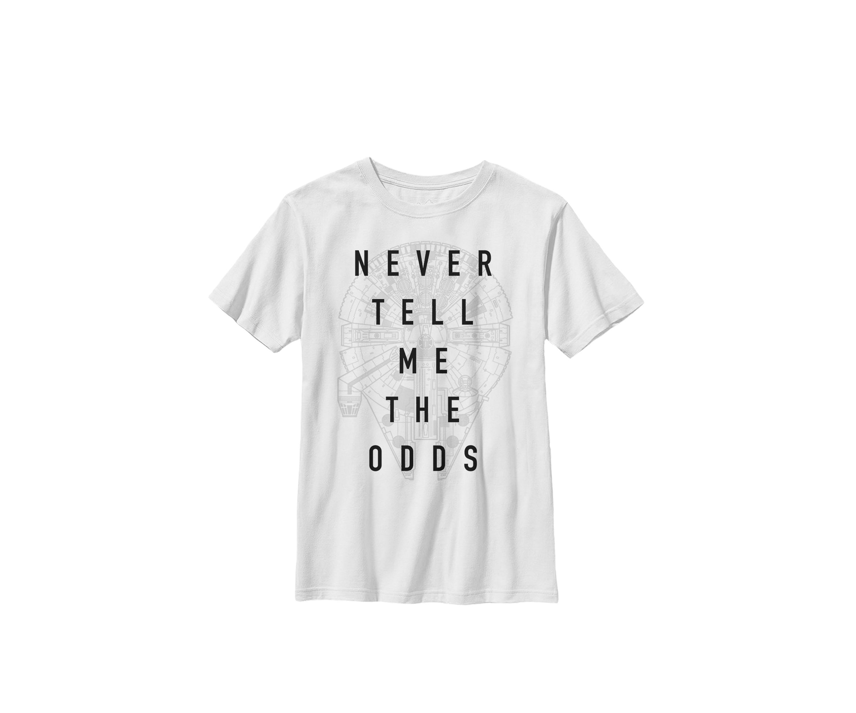 Boys 8-20 Millennium Falcon Never Tell Me The Odds Crew Graphic T-Shirt