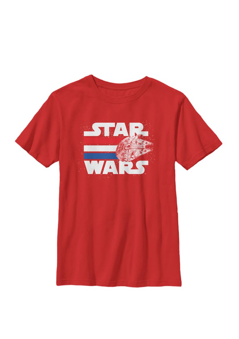 Boys 8-20 Falcon Stripes Red White & Blue July 4th Crew Graphic T-Shirt