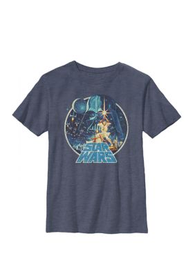 Star Wars Boys 8-20 Vintage Victory Collage Cover Z! Crew Graphic T-Shirt