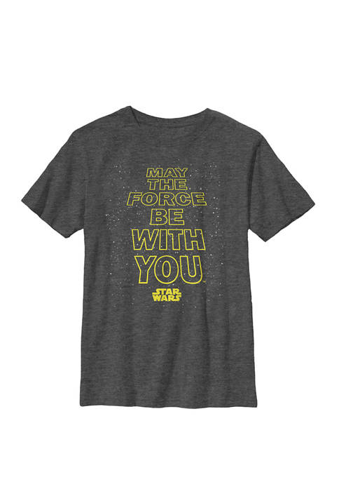 Boys 8-20 May The Force Be With You Quote Crew Graphic T-Shirt