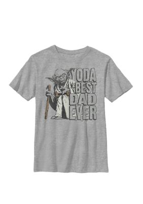 Star Wars Boys 8-20 Yoda Best Dad Ever Awesome Father Crew Graphic T-Shirt, Medium