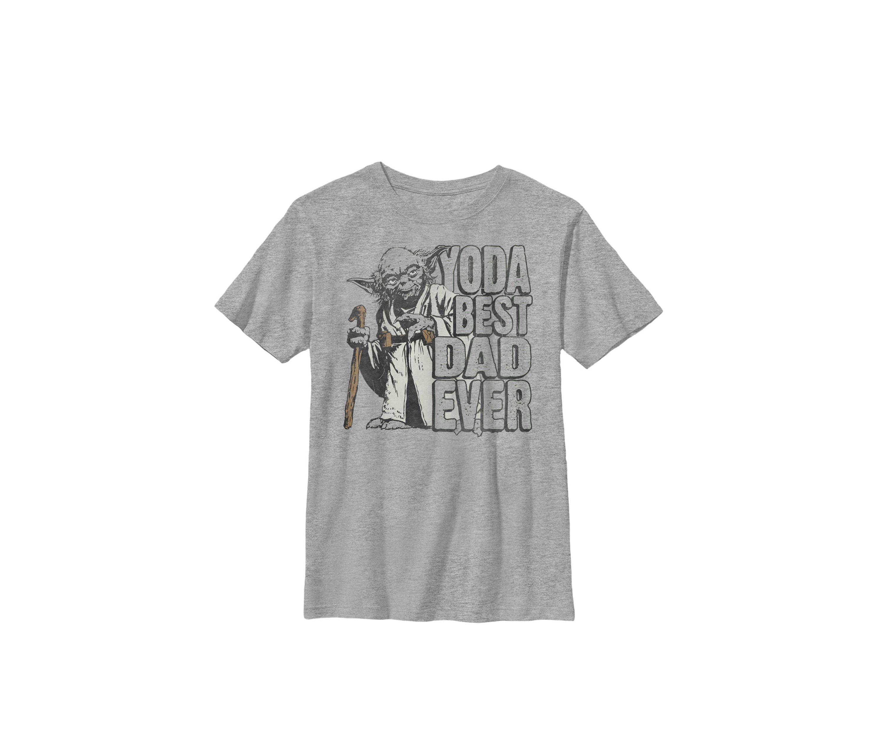 Boys 8-20 Yoda Best Dad Ever Awesome Father Crew Graphic T-Shirt
