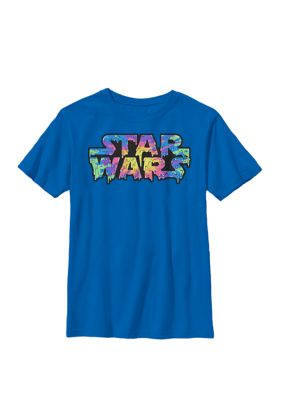 Star Wars Boys 8-20 Logo Colorful Paint Drip B1 Crew Graphic T-Shirt, XSmall