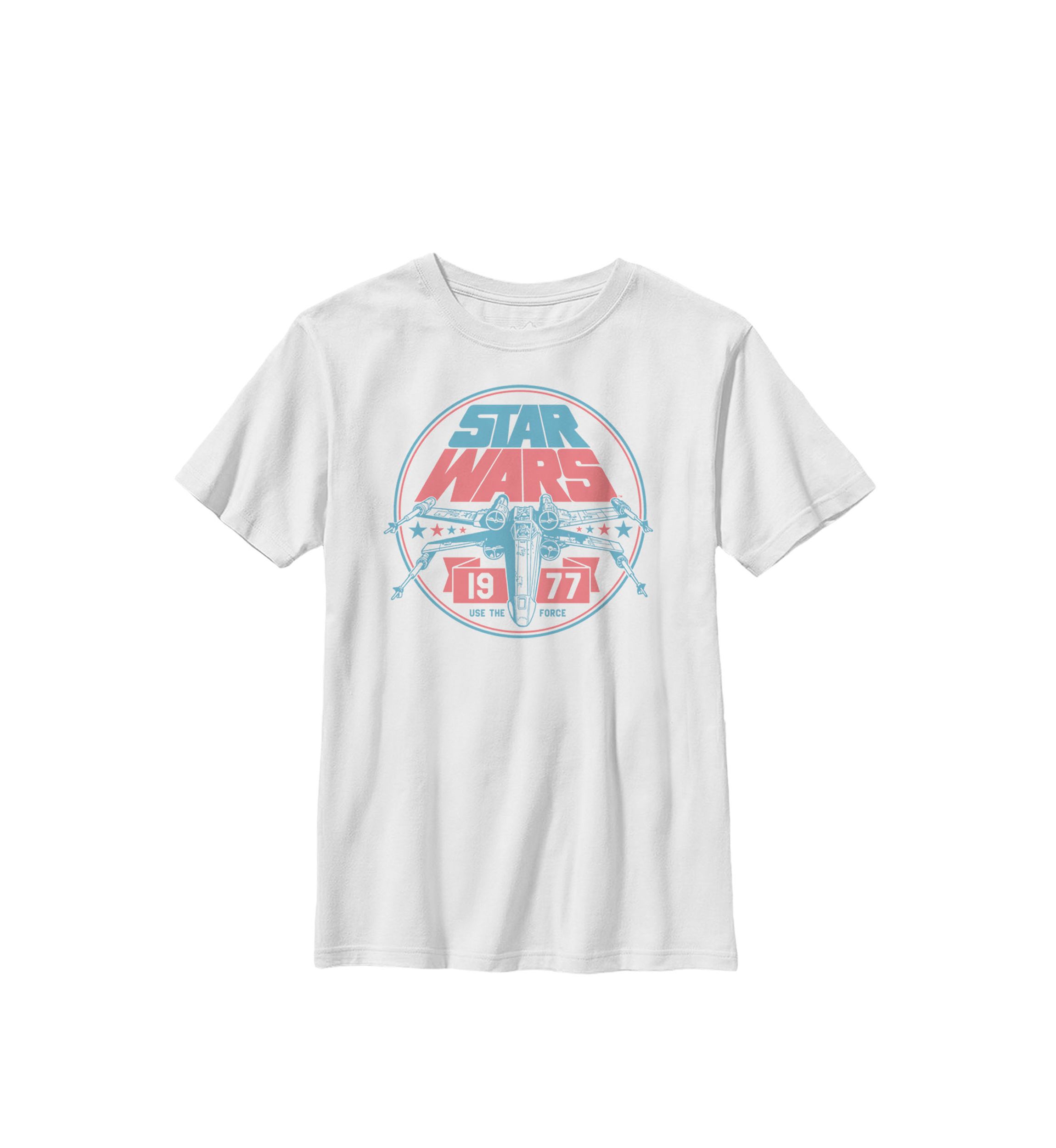 Patriotic X-Wing Vintage Badge Crew Graphic T-Shirt