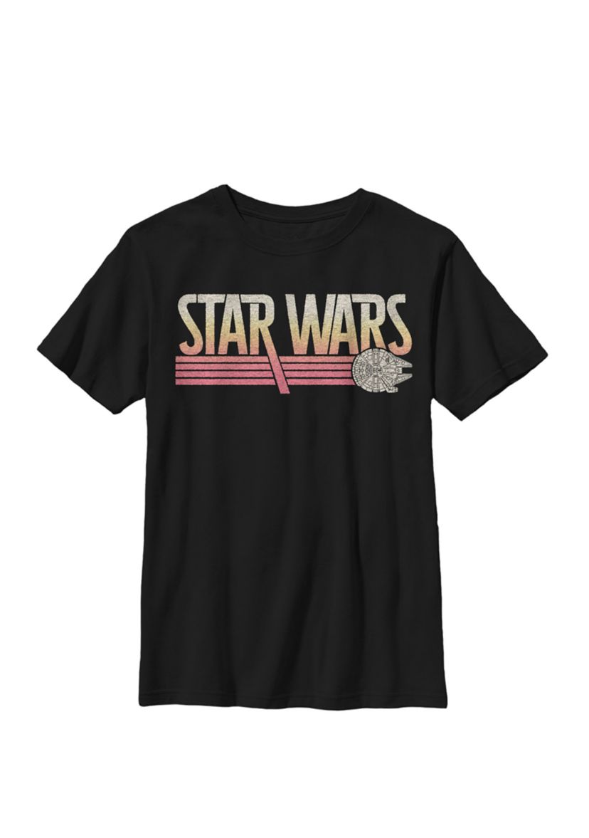 Boys 8-20 Millennium Falcon Color Fade Stripes B1 Crew Graphic T-Shirt