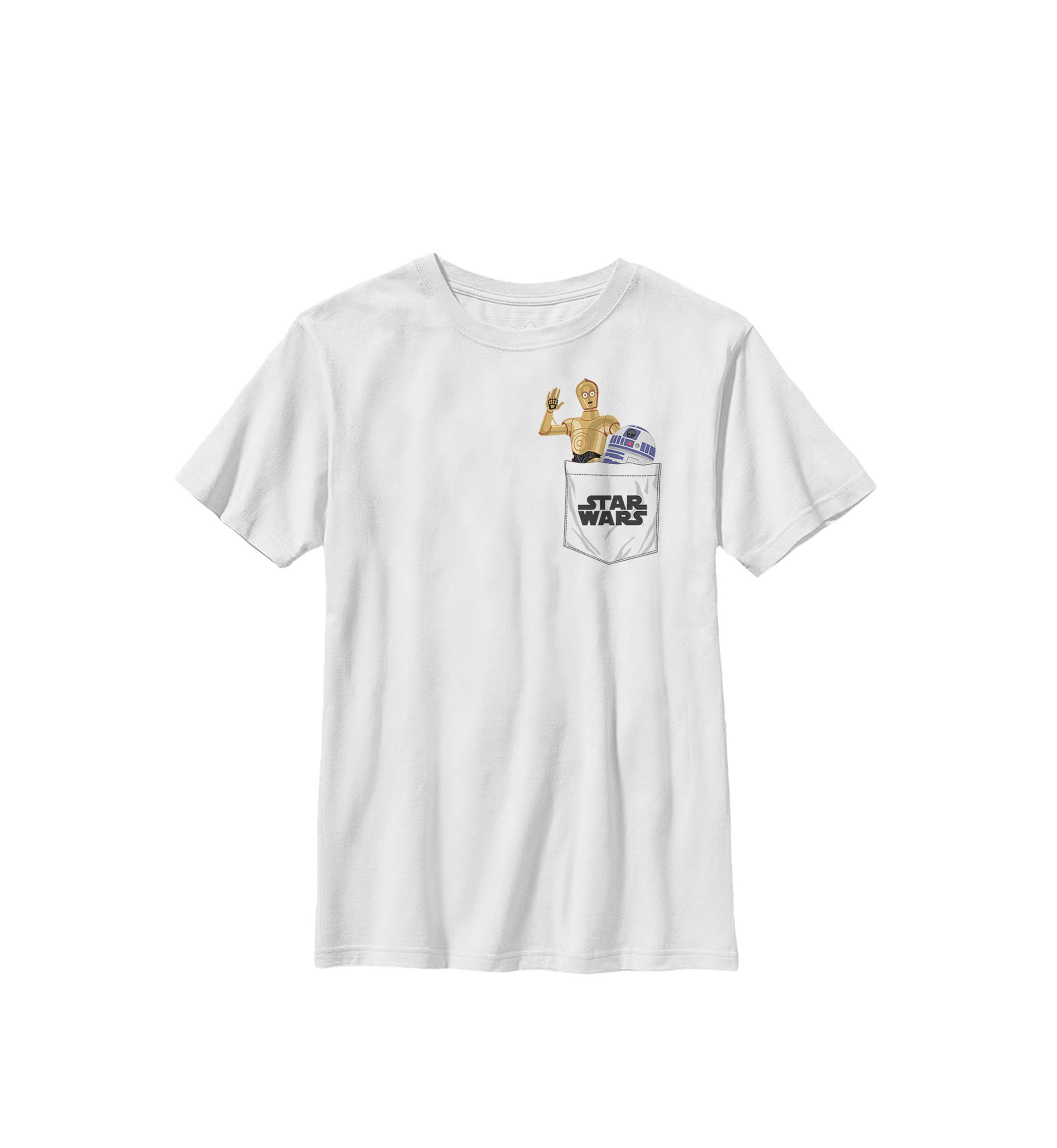 Boys 8-20 Galaxy Of Adventures C-3PO R2D2 Pocket B1 Crew Graphic T-Shirt