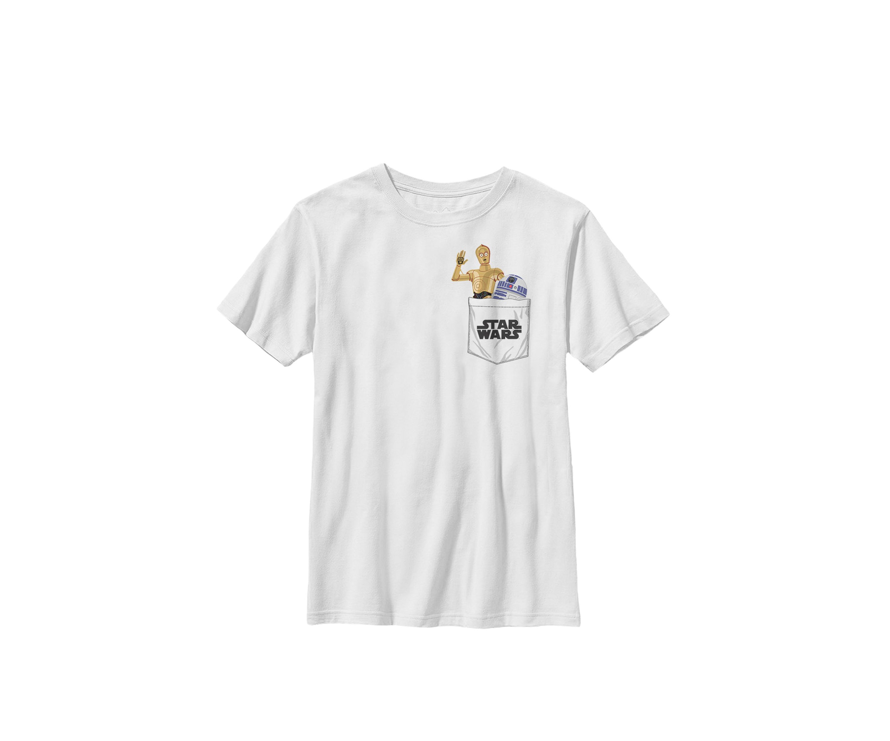 Boys 8-20 Galaxy Of Adventures C-3PO R2D2 Pocket B1 Crew Graphic T-Shirt