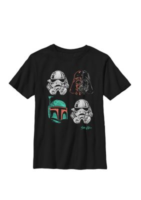 Star Wars Boys 8-20 Marker Baddies Crew Graphic T-Shirt, Black, XSmall
