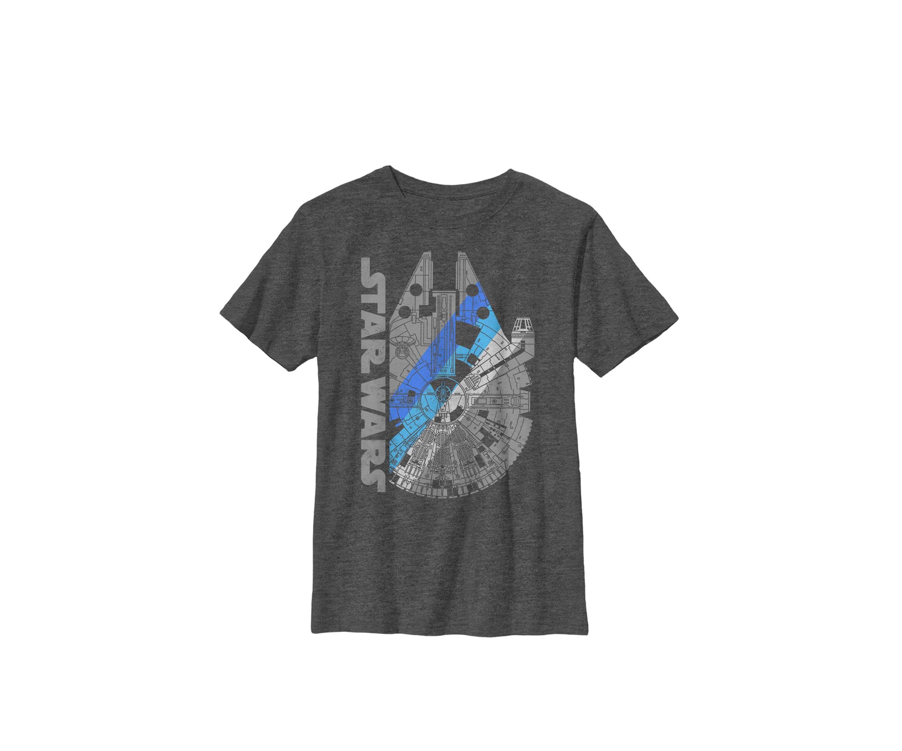 Boys 8-20 Millennium Falcon Blue Shadow Crew Graphic T-Shirt