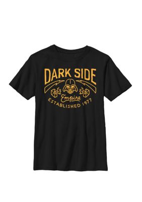 Star Wars Boys 8-20 Darth Vader Empire Doodle Left Chest B1 Crew Graphic T-Shirt, Black, XSmall